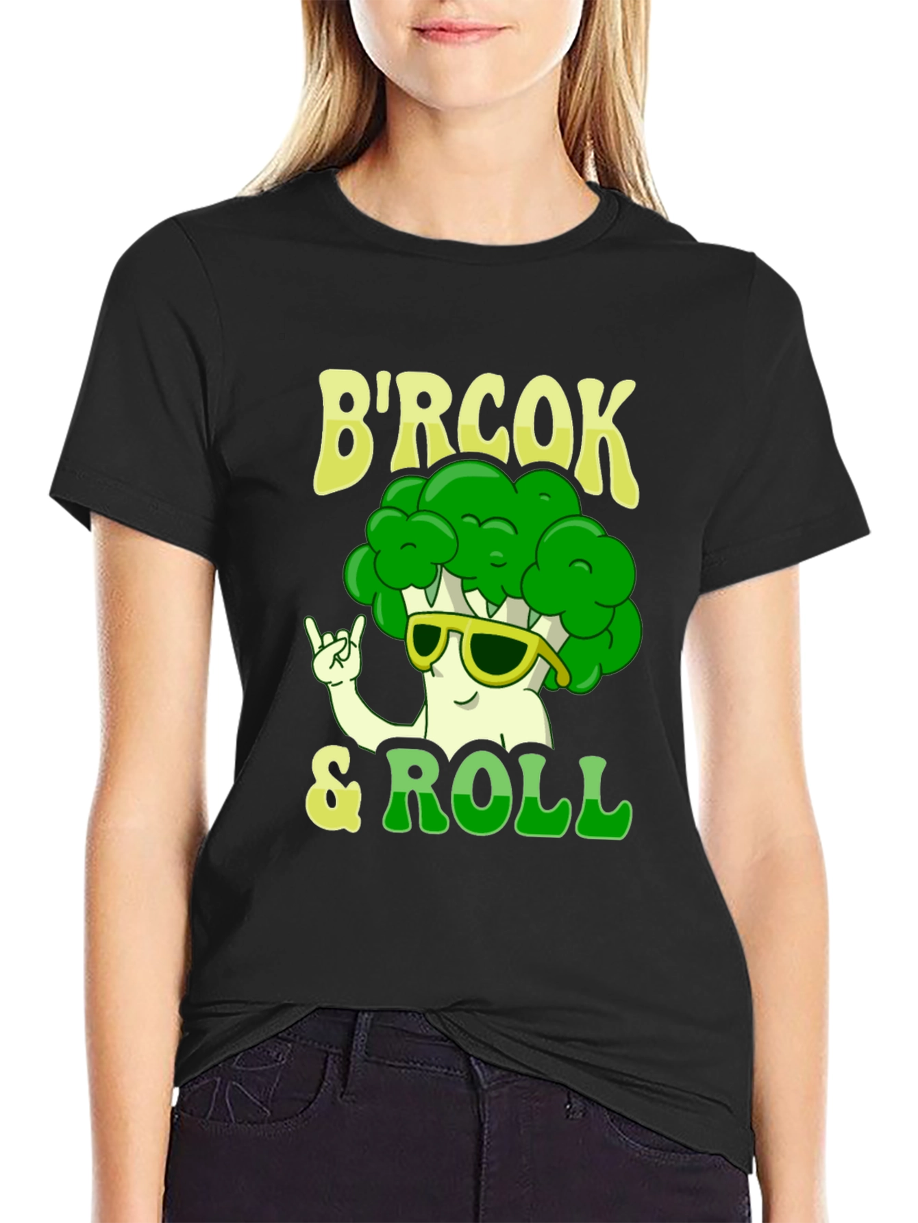 Black B'rock & Roll Broccoli T-Shirt view 2