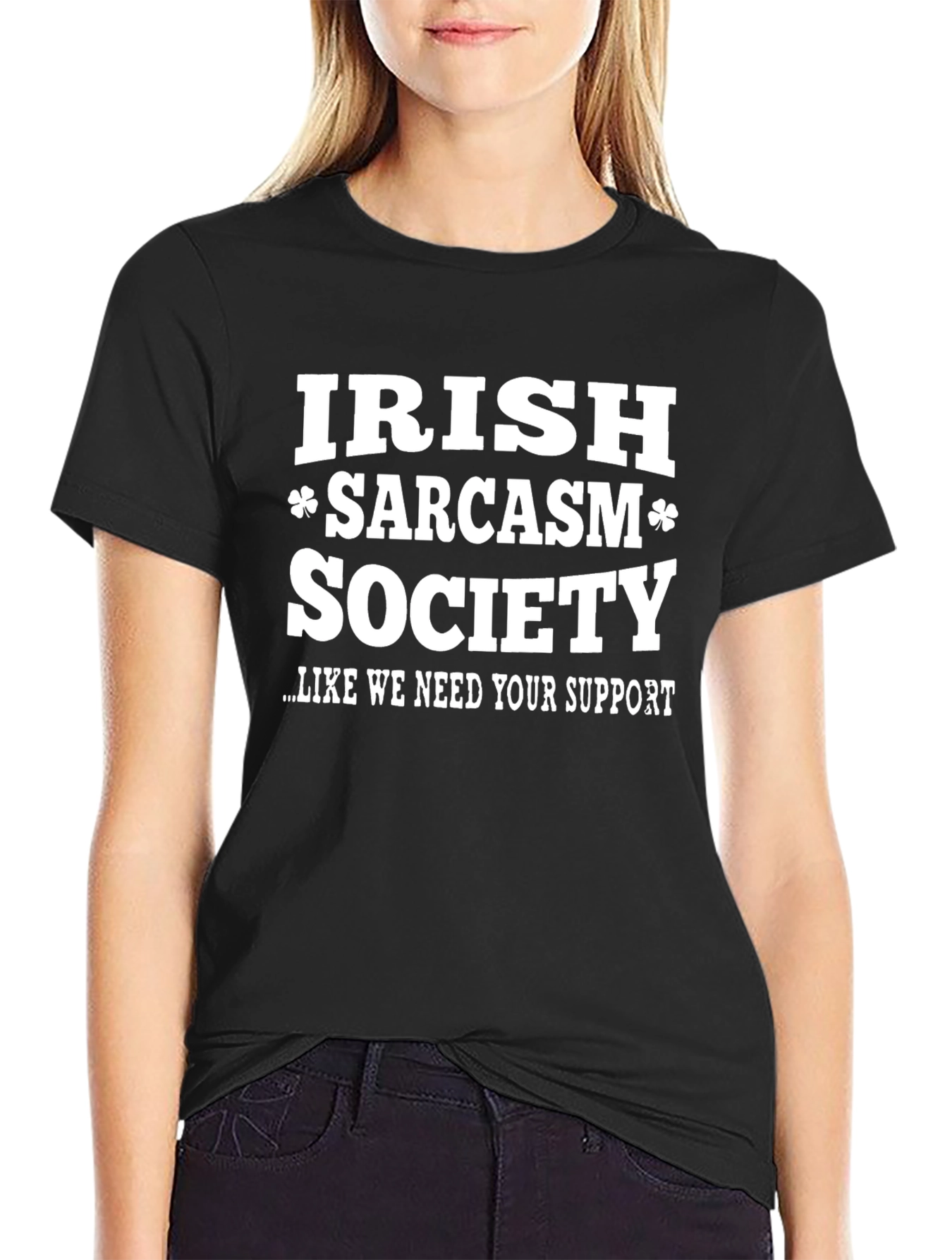 Black Irish Sarcasm Society T-Shirt - Funny Graphic Tee view 2