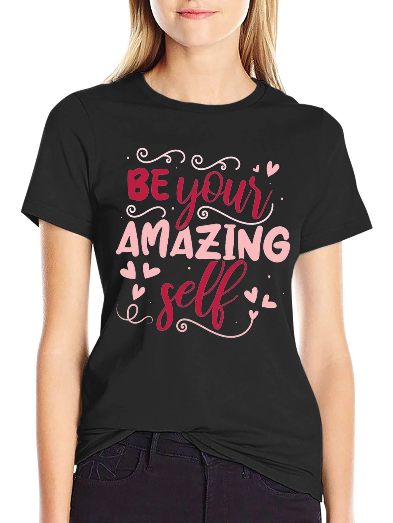 Black Be Your Amazing Self Black T-Shirt view 2