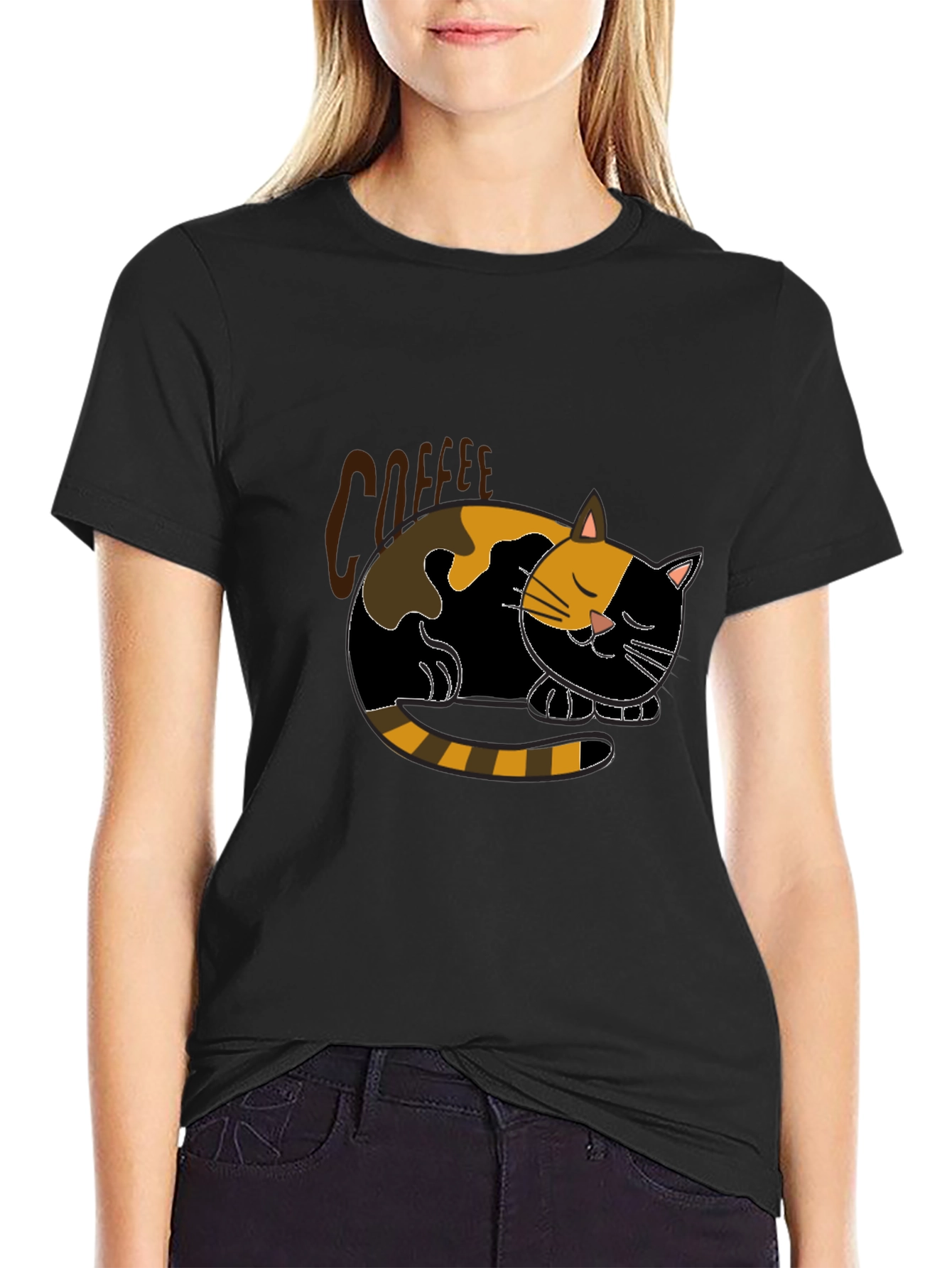 Black Coffee Cat Nap Black T-Shirt - Relaxed Fit view 2