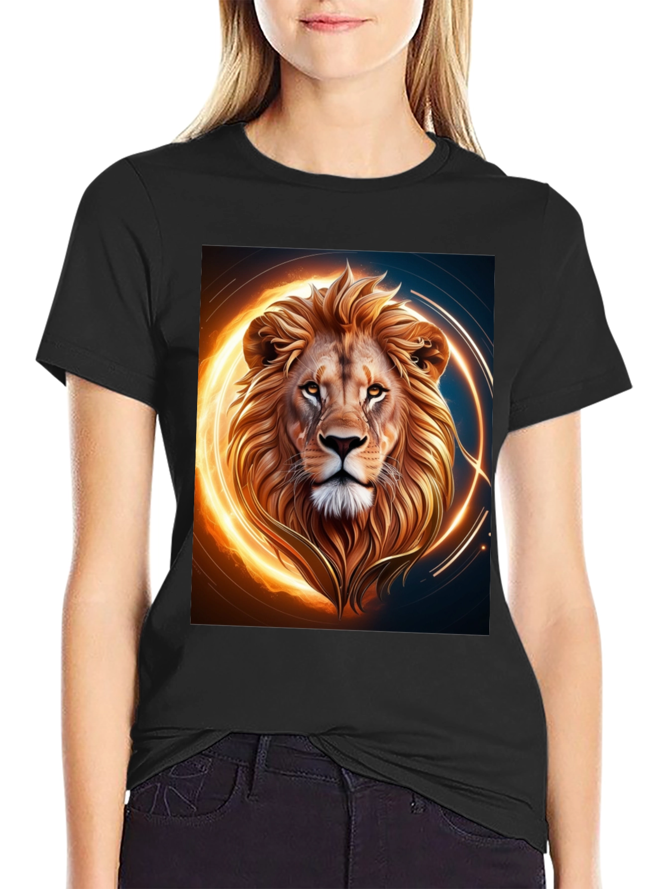 Black Lion Graphic Tee - Bold & Striking Design view 2