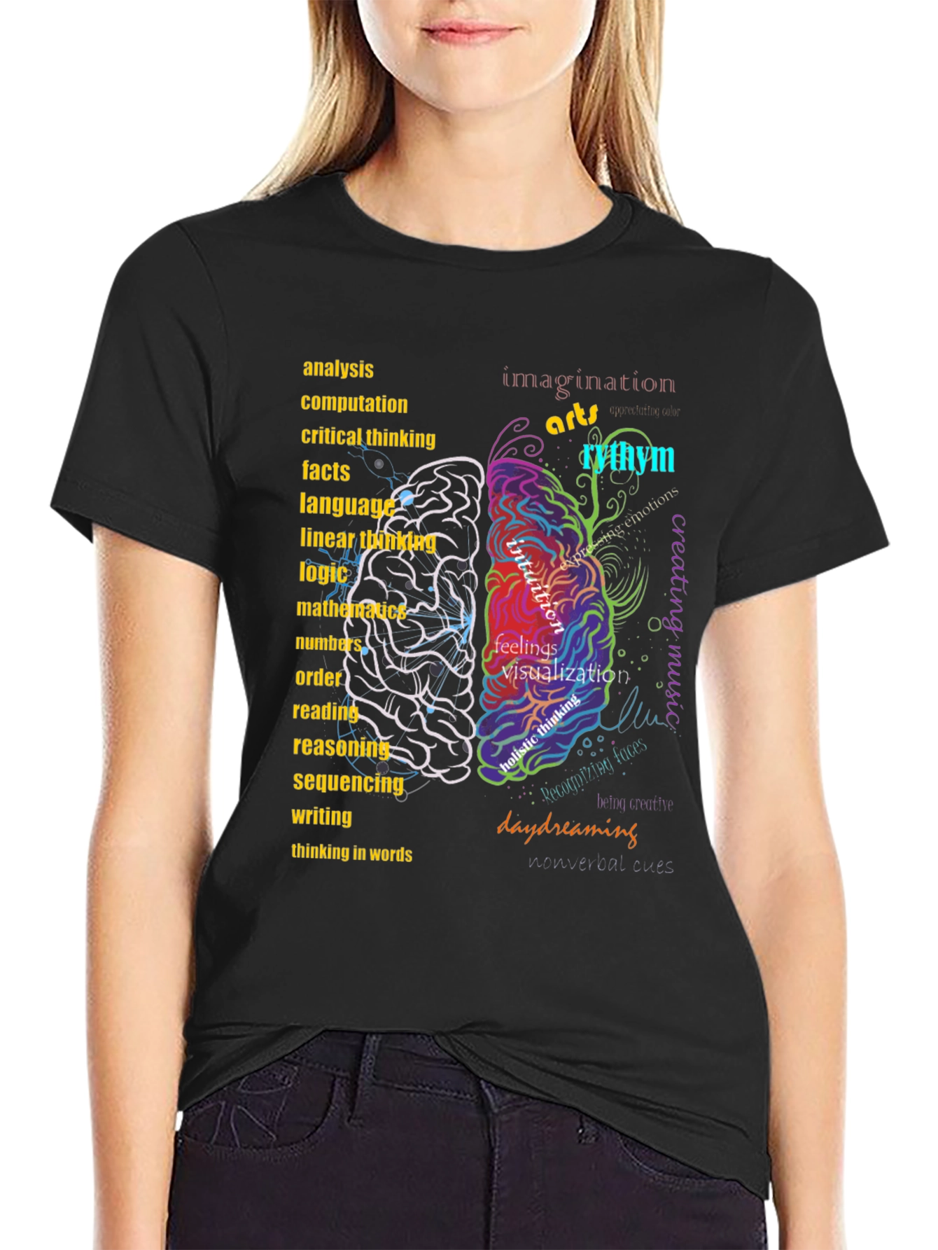 Black Brain Function T-Shirt view 2