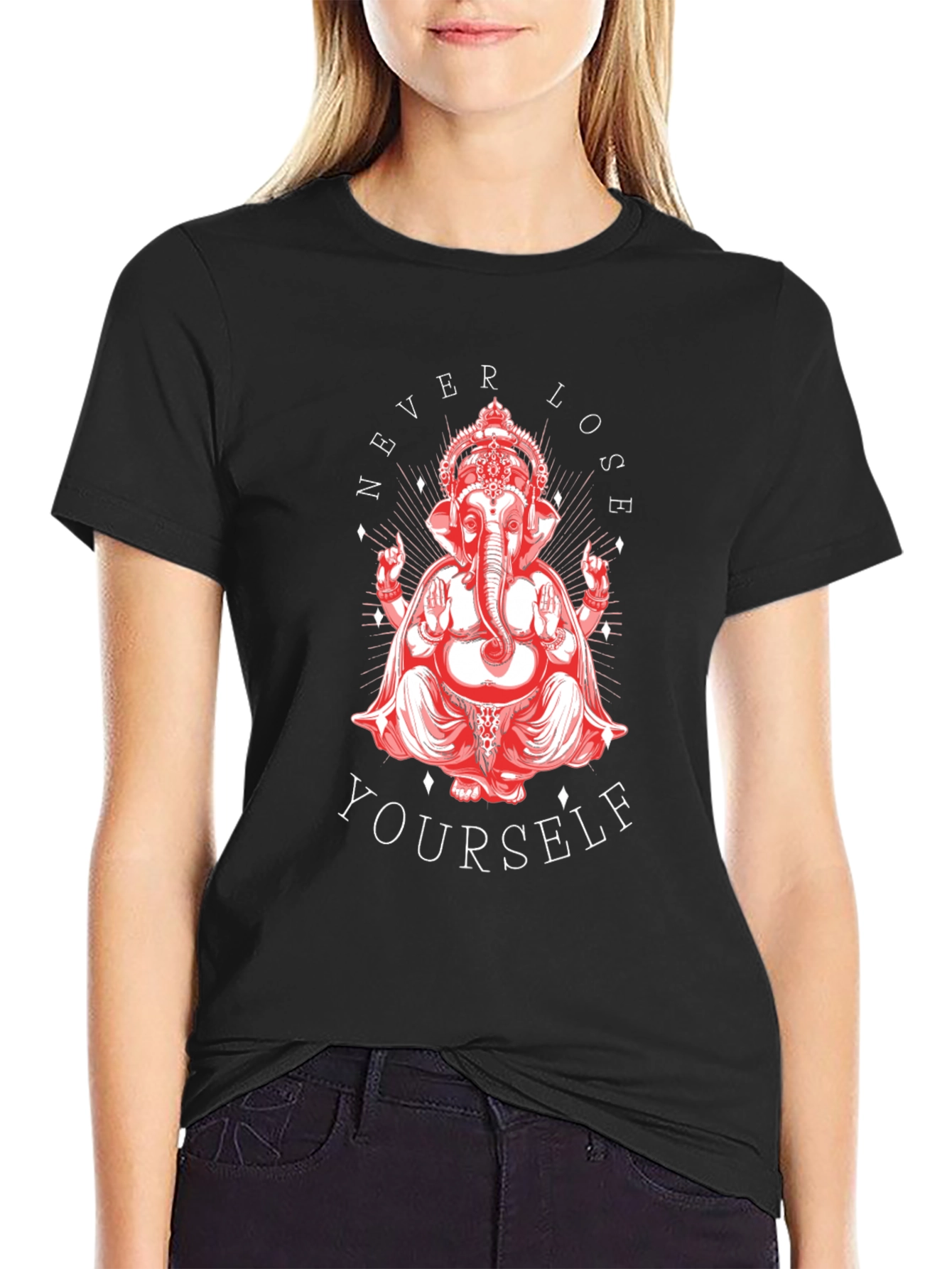 Black Ganesha Graphic Tee - Never Lose Yourself T-Shirt view 2