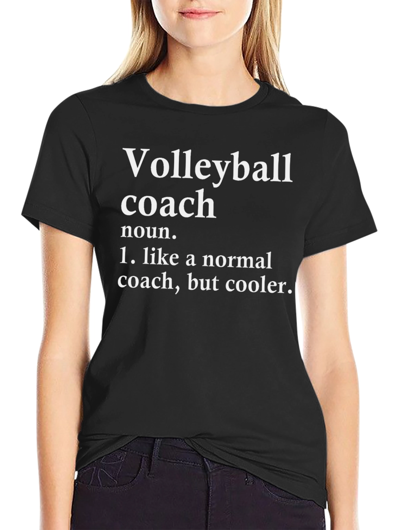 Black Volleyball Coach Definition T-Shirt view 2