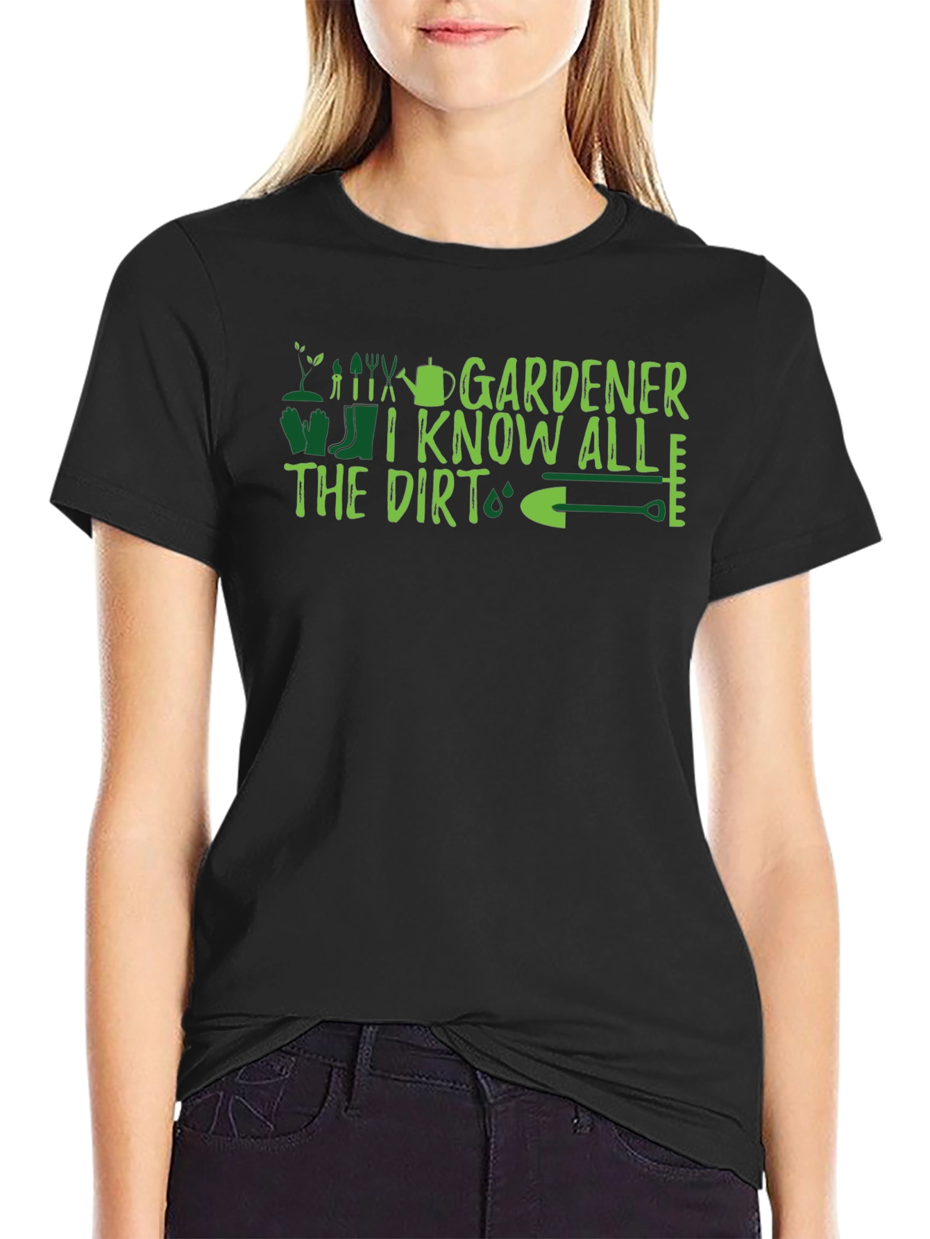 Black Gardener I Know All The Dirt Graphic T-Shirt view 2