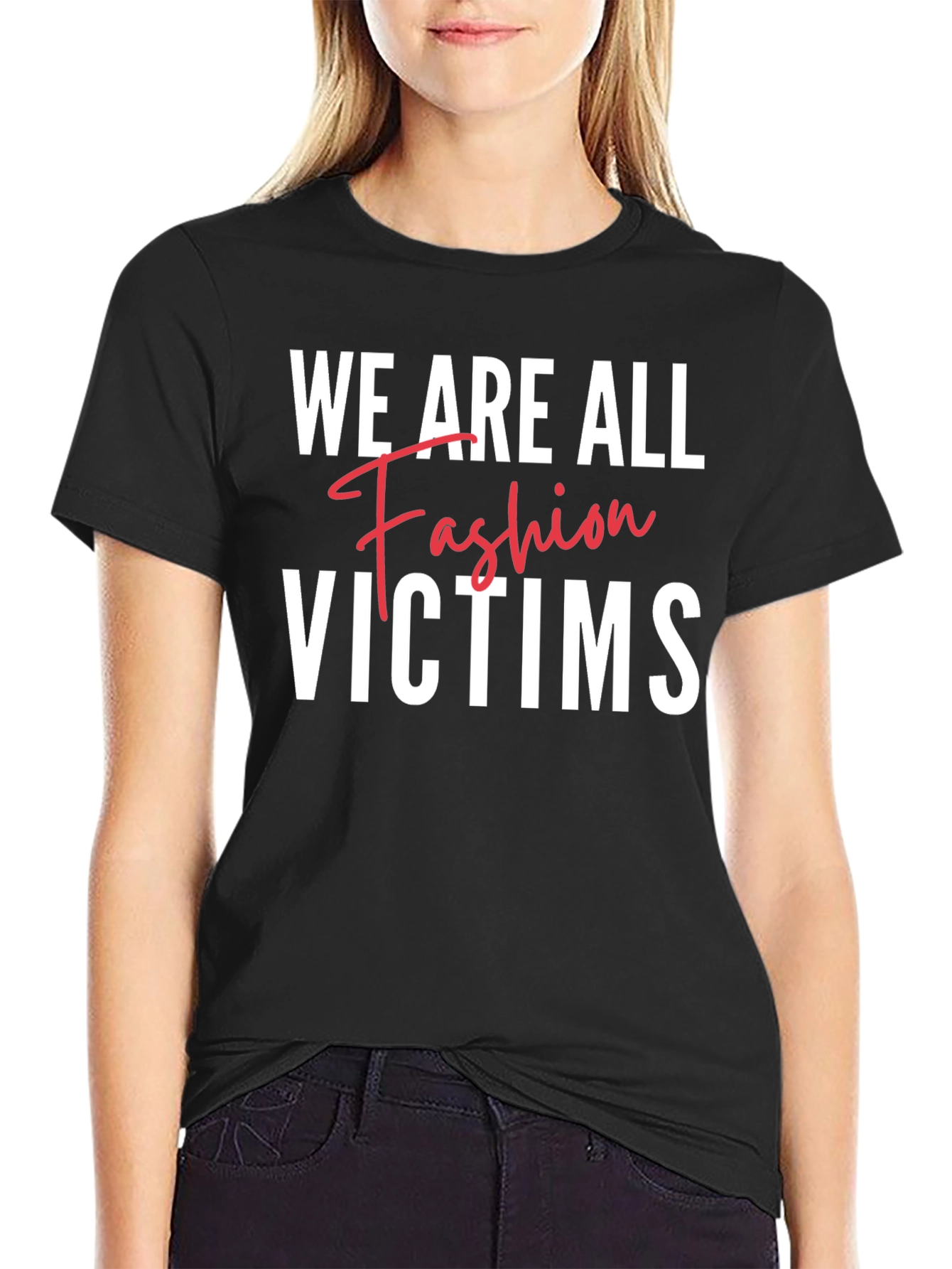 Black Fashion Victims Black T-Shirt view 2