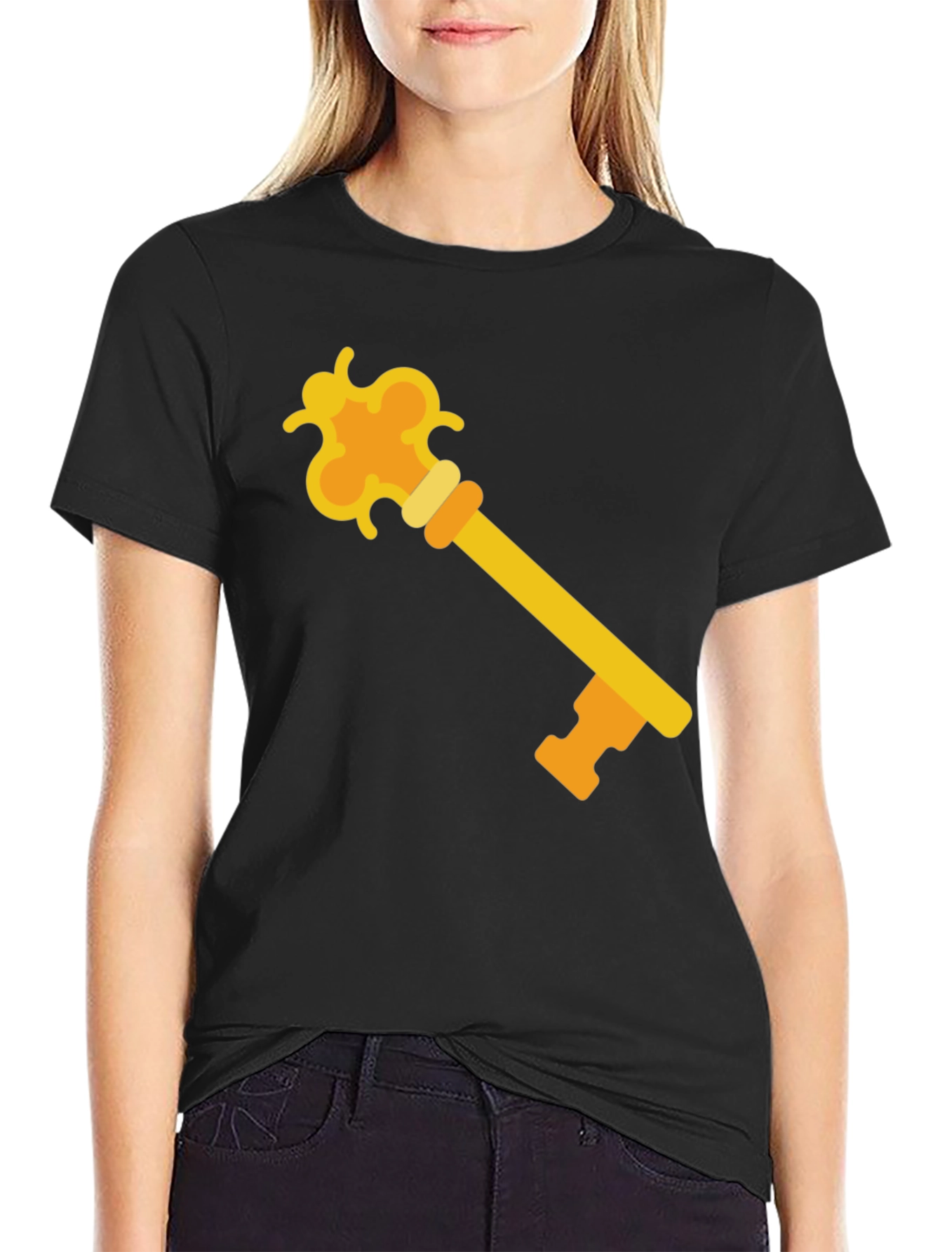 Black Golden Key Graphic Tee - Unlock Your Style! view 2