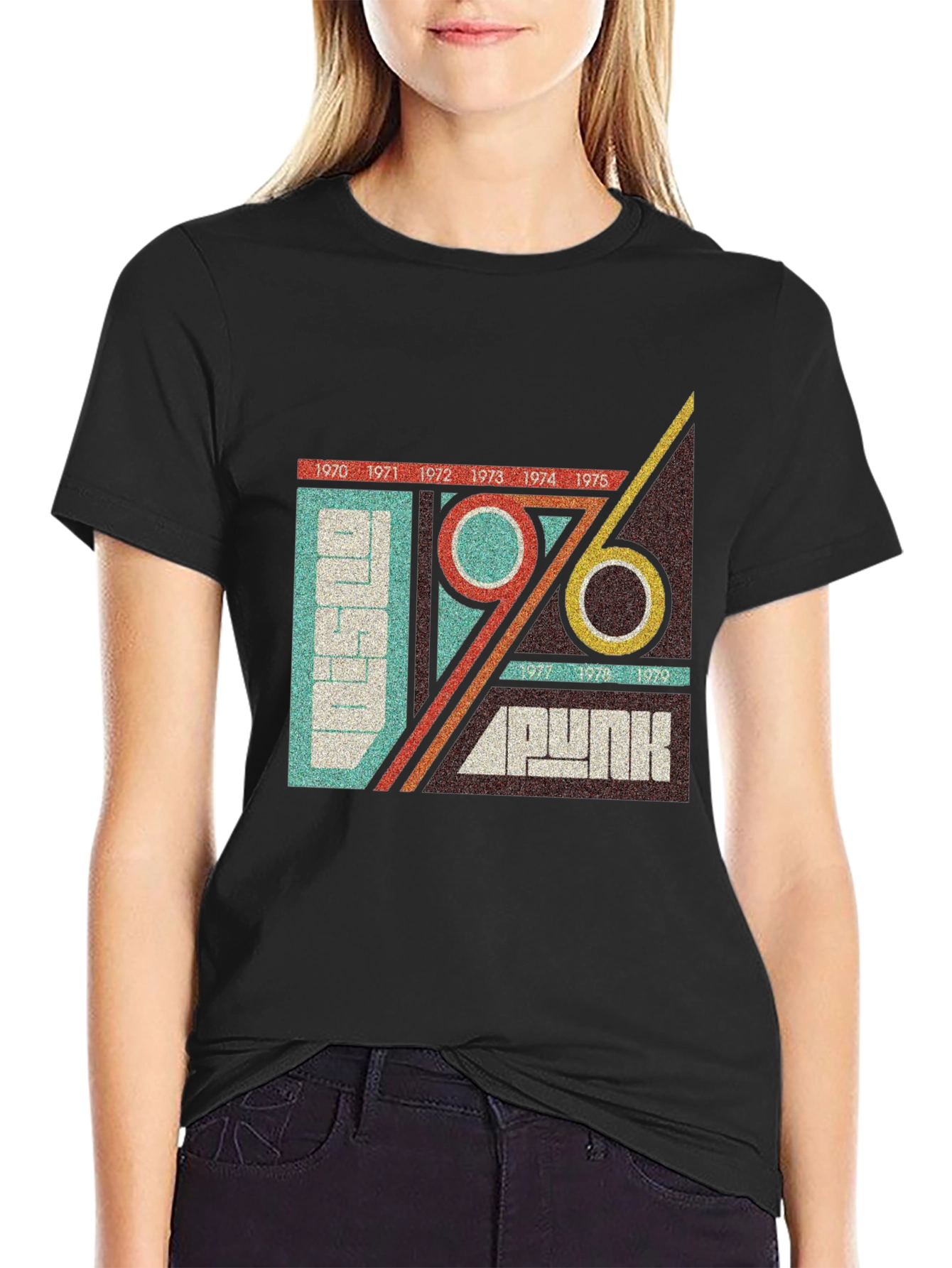 Black Retro Punk Era T-Shirt view 2