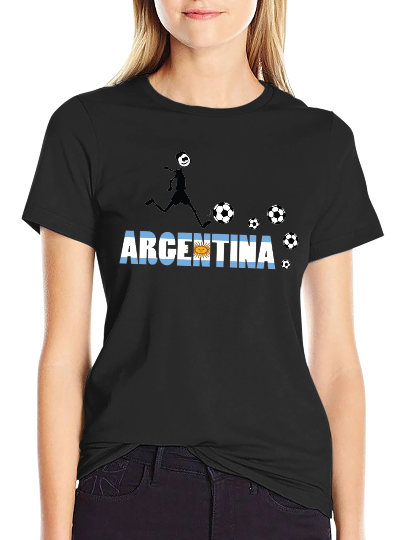 Argentina Soccer Fan T-Shirt - Black - 2