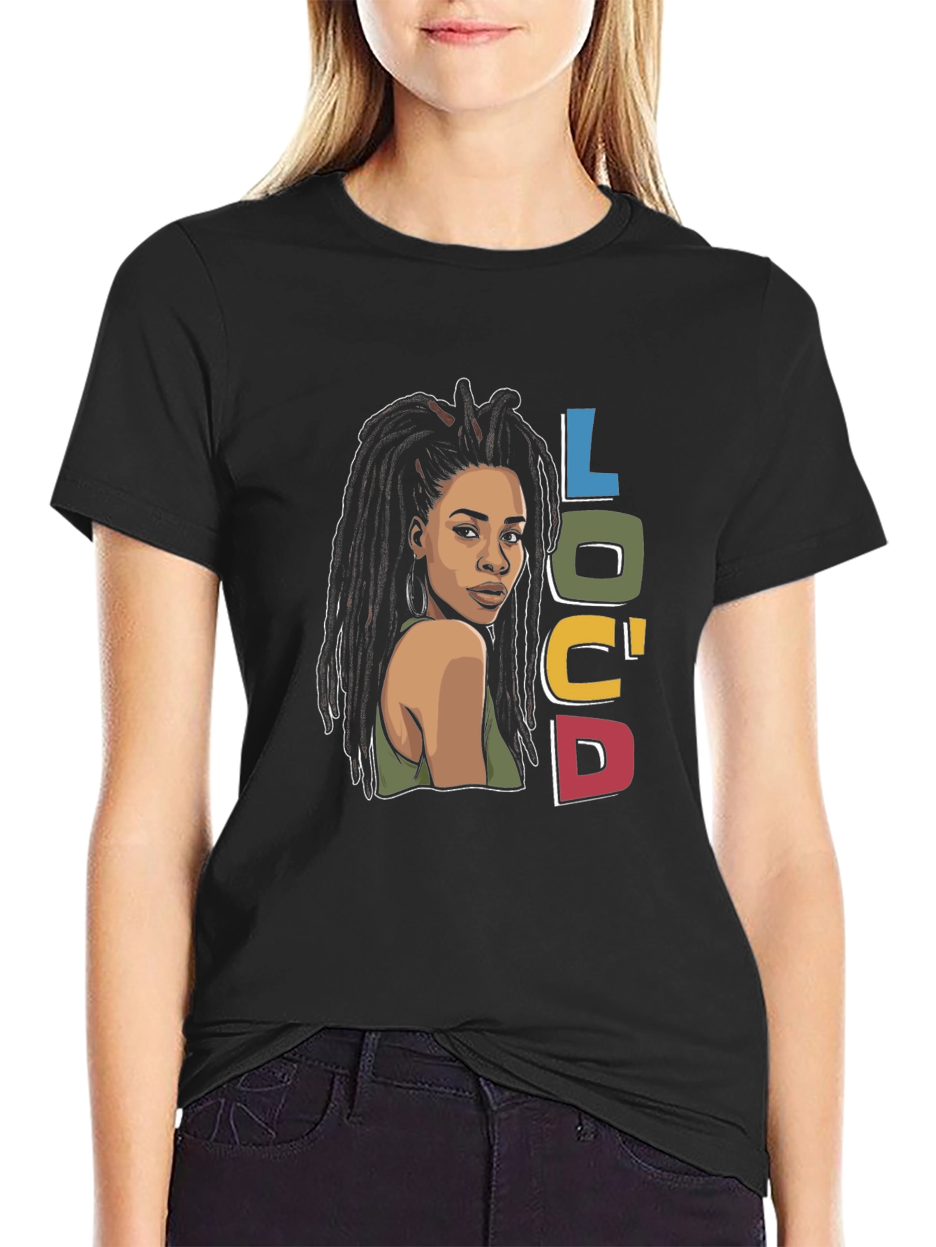 Black Loc'd Woman Graphic Tee - Stylish & Unique view 2