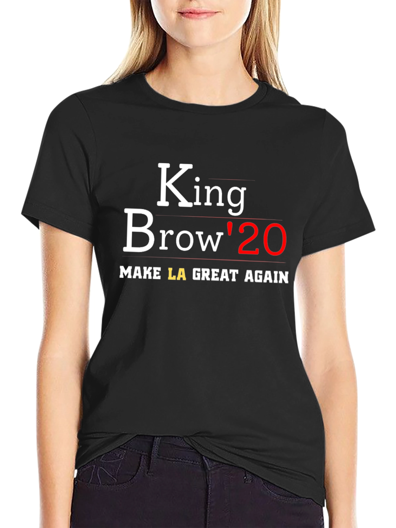 Black King Brow '20 Black Graphic Tee - Make LA Great Again view 2