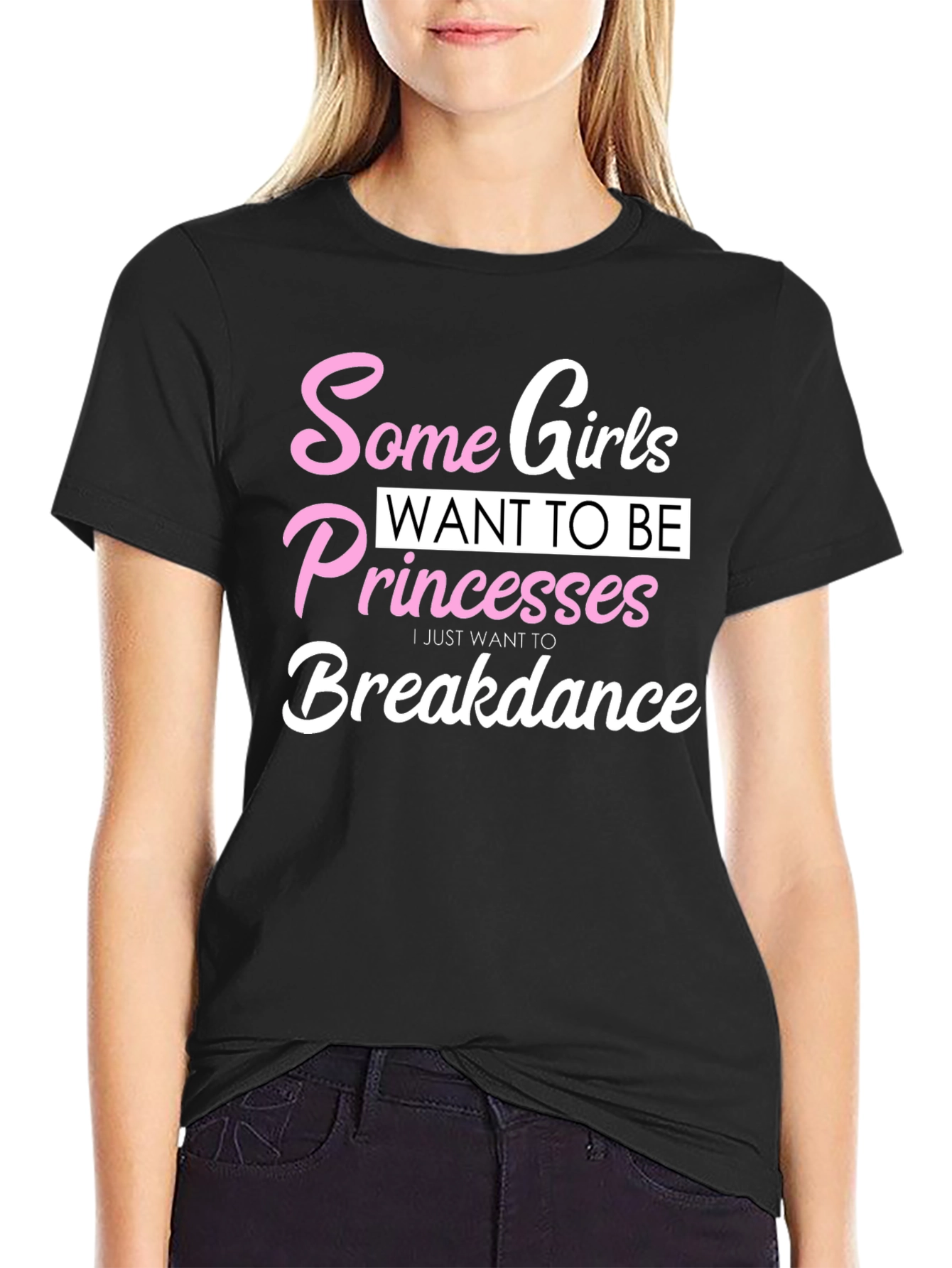 Black Breakdance Princess T-Shirt, Funny Graphic Tee view 2
