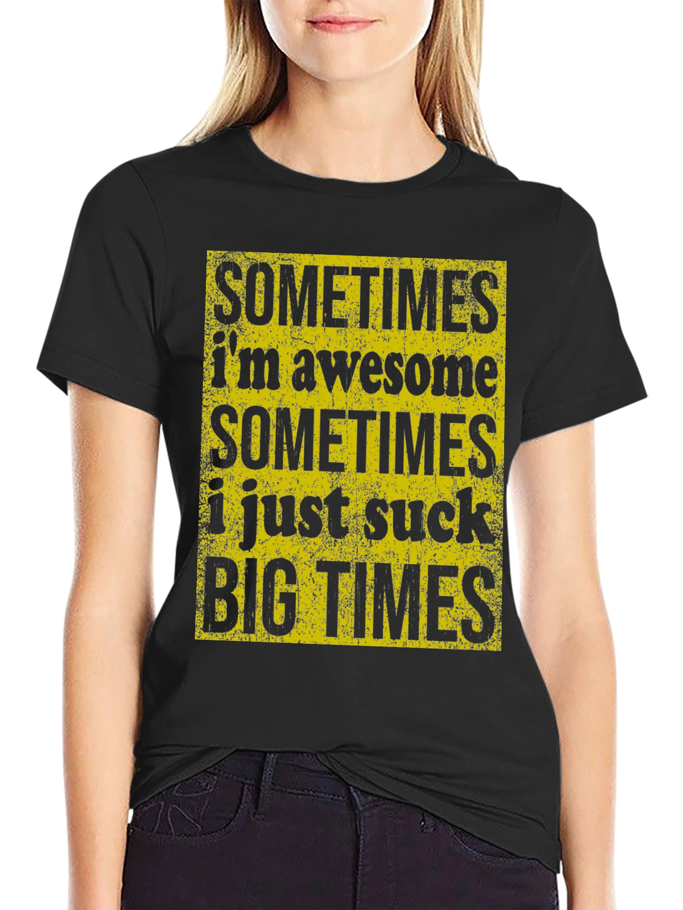Black Sometimes I'm Awesome T-Shirt view 2