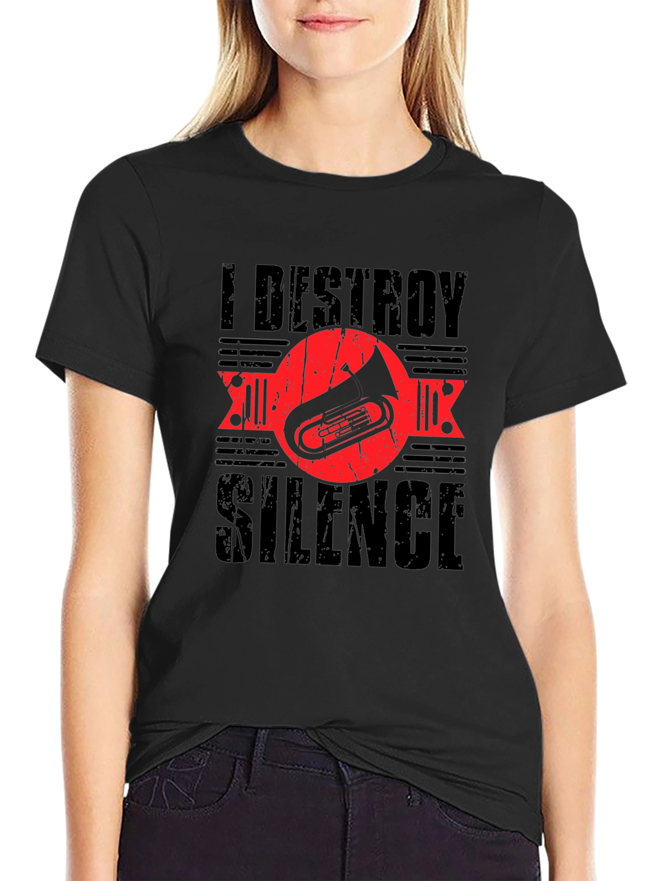 Black I Destroy Silence T-Shirt - Musician Tee view 2