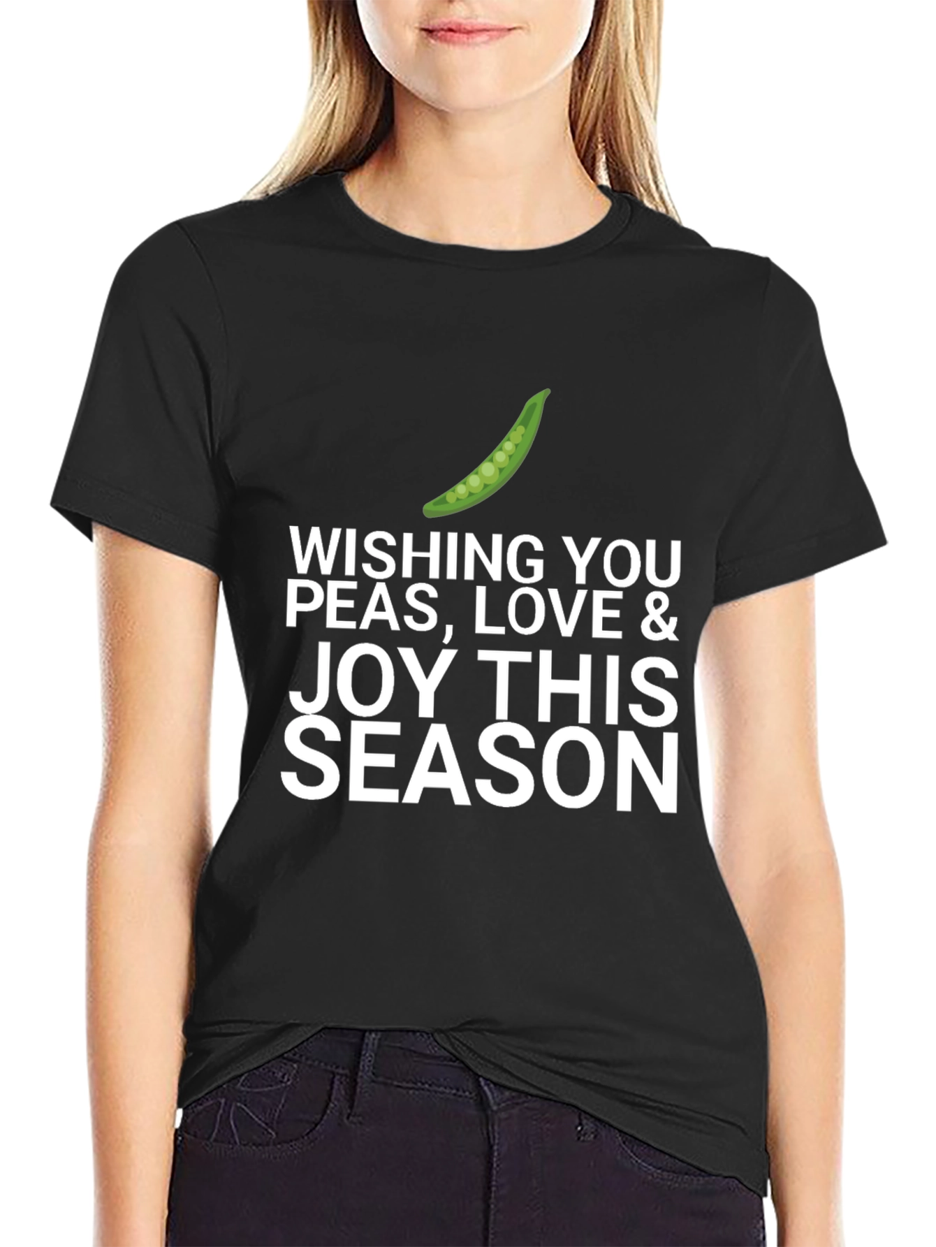 Black Wishing Peas, Love & Joy Season T-Shirt view 2