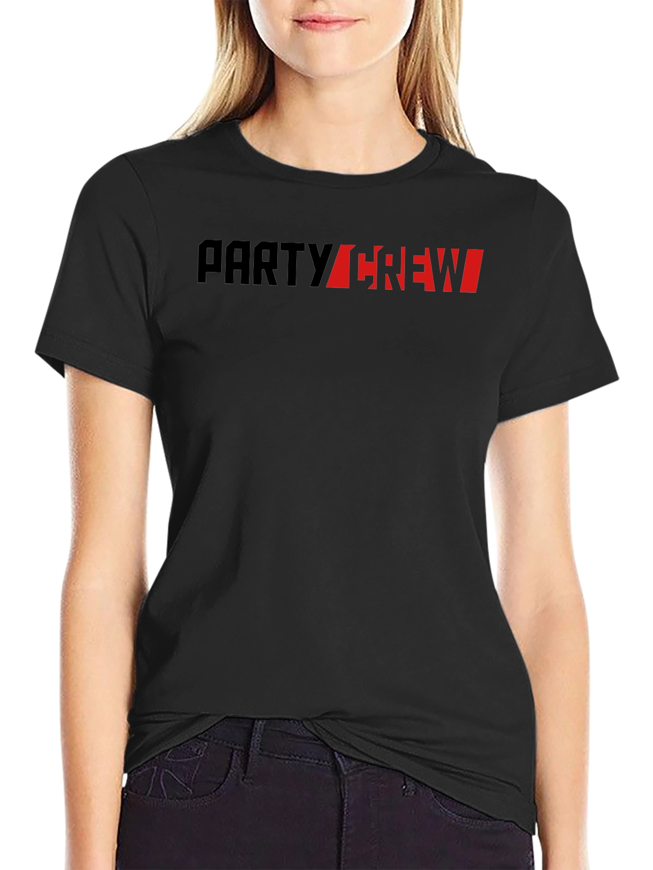 Black Party Crew Graphic Tee - Bold Style view 2