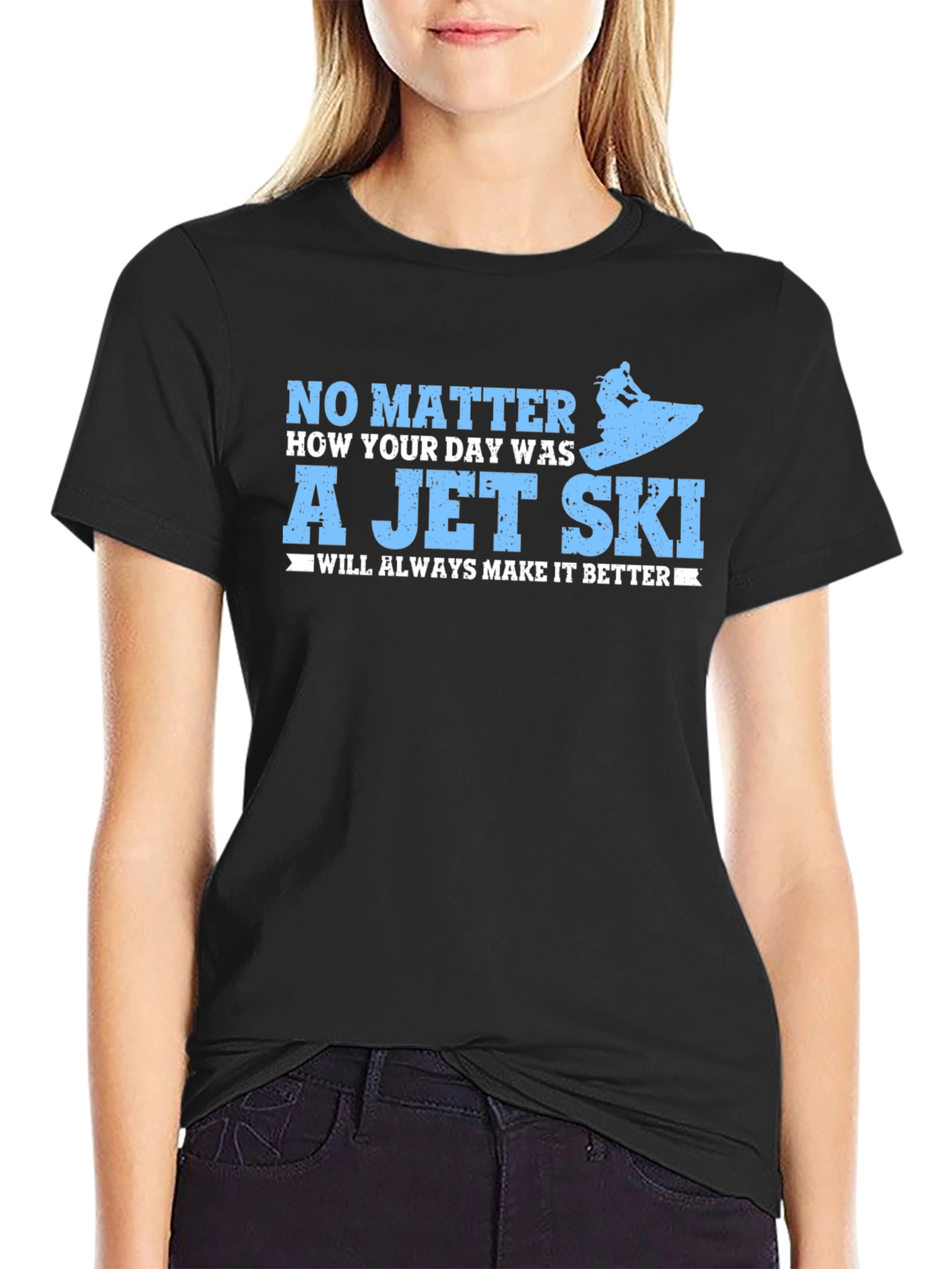 Black Jet Ski T-Shirt - Make It Better view 2