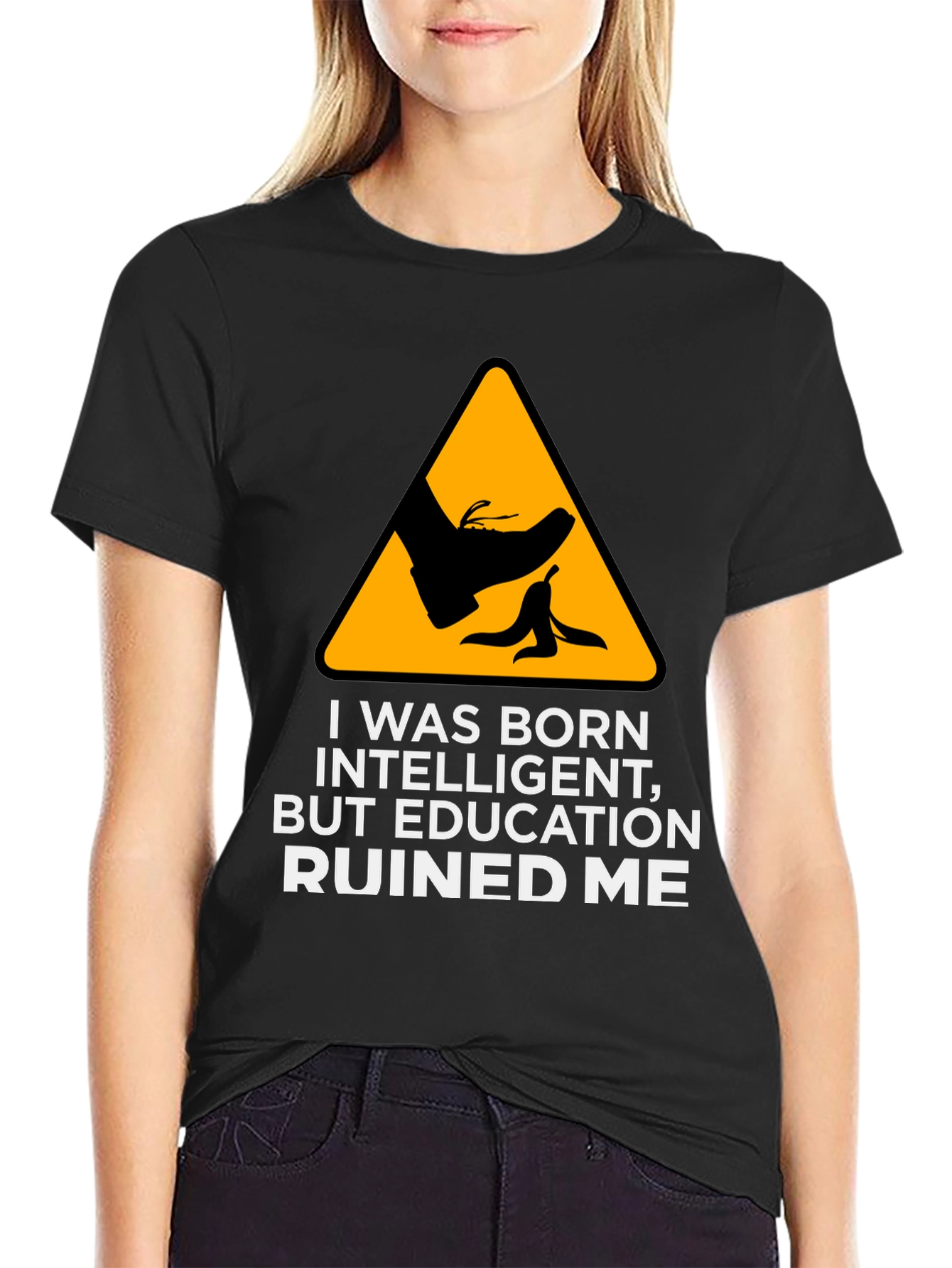Black Funny "Education Ruined Me" Graphic Tee view 2
