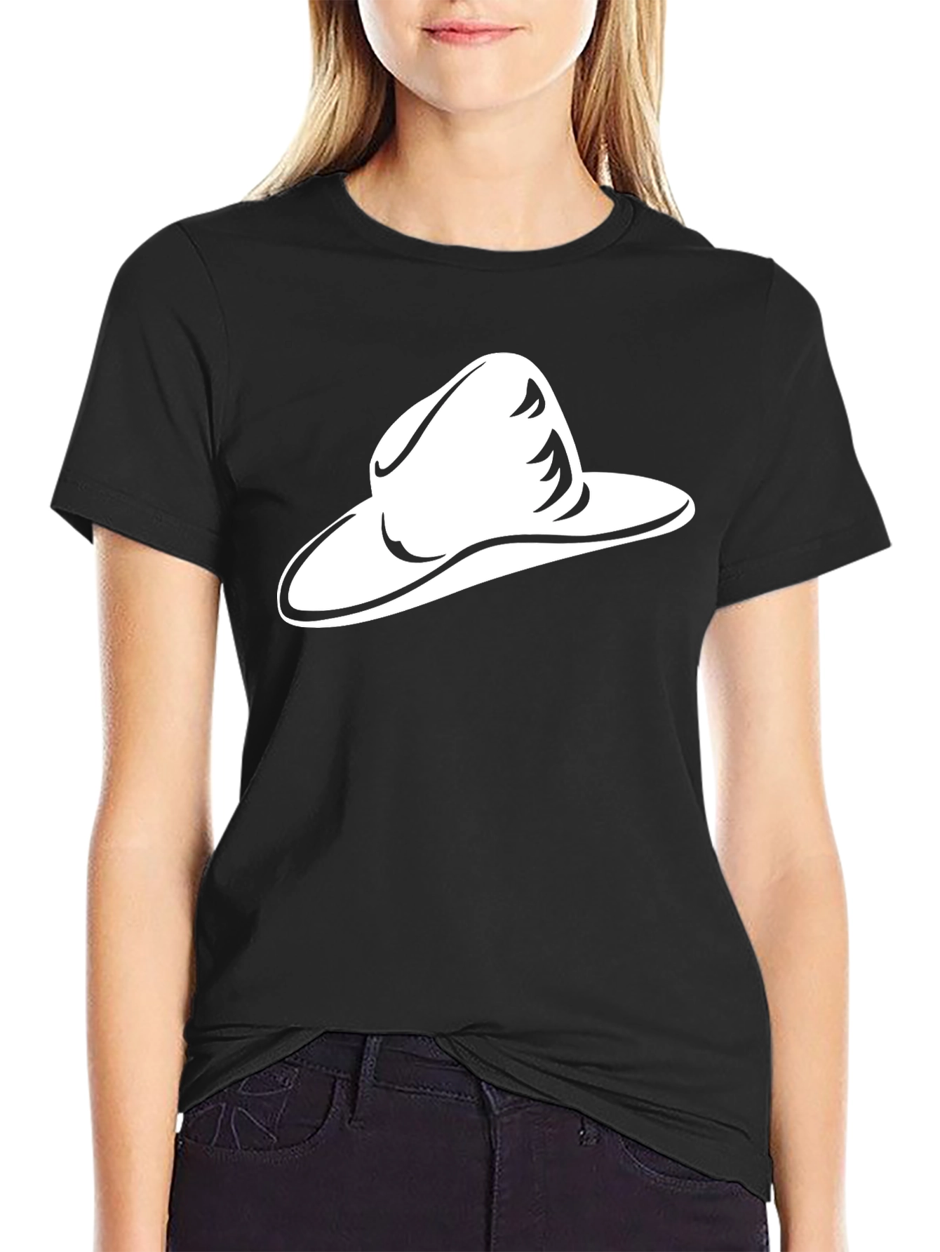 Black Cowboy Hat Graphic T-Shirt - Black view 2