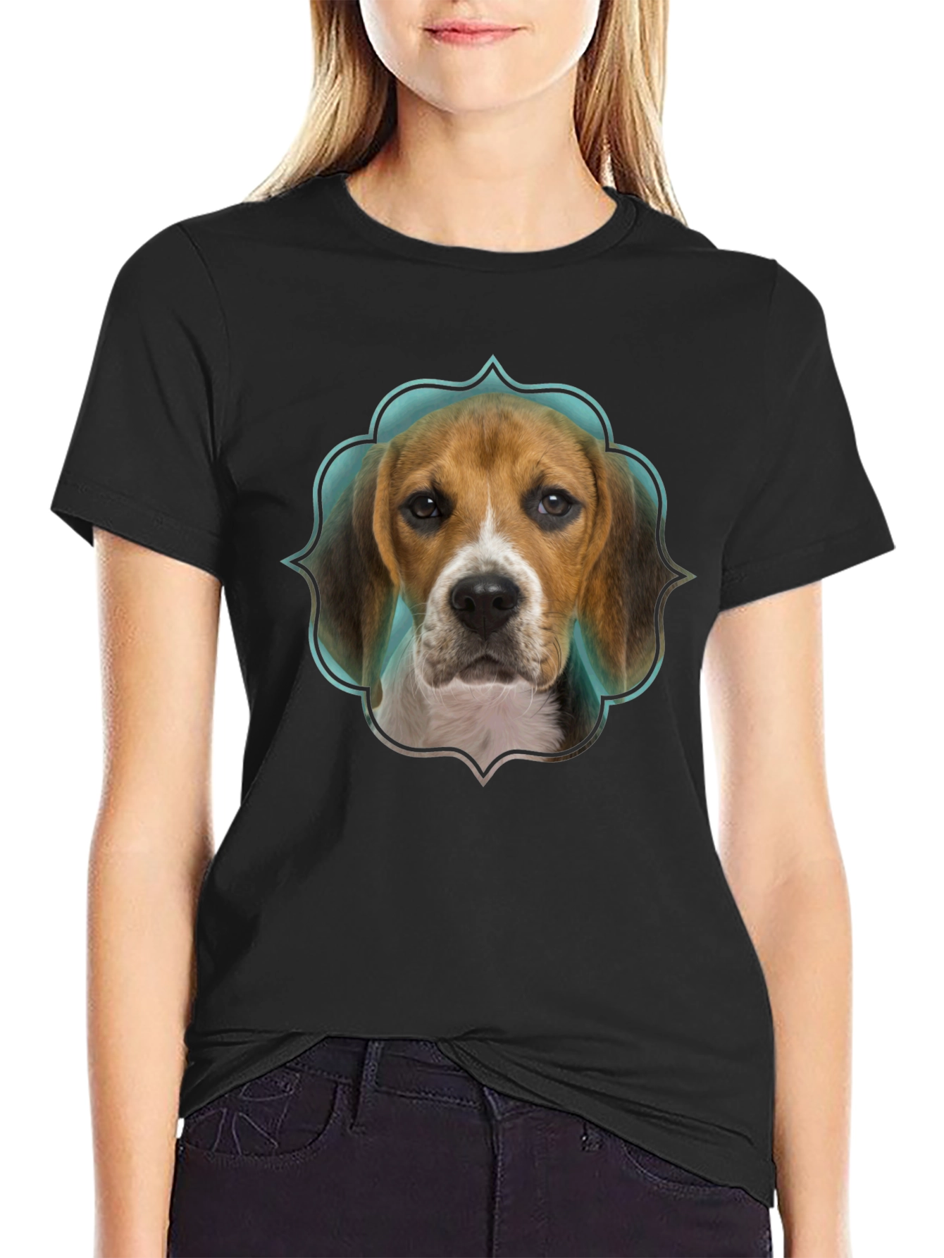 Black Beagle Dog T-Shirt - Cute Pet Graphic Tee view 2