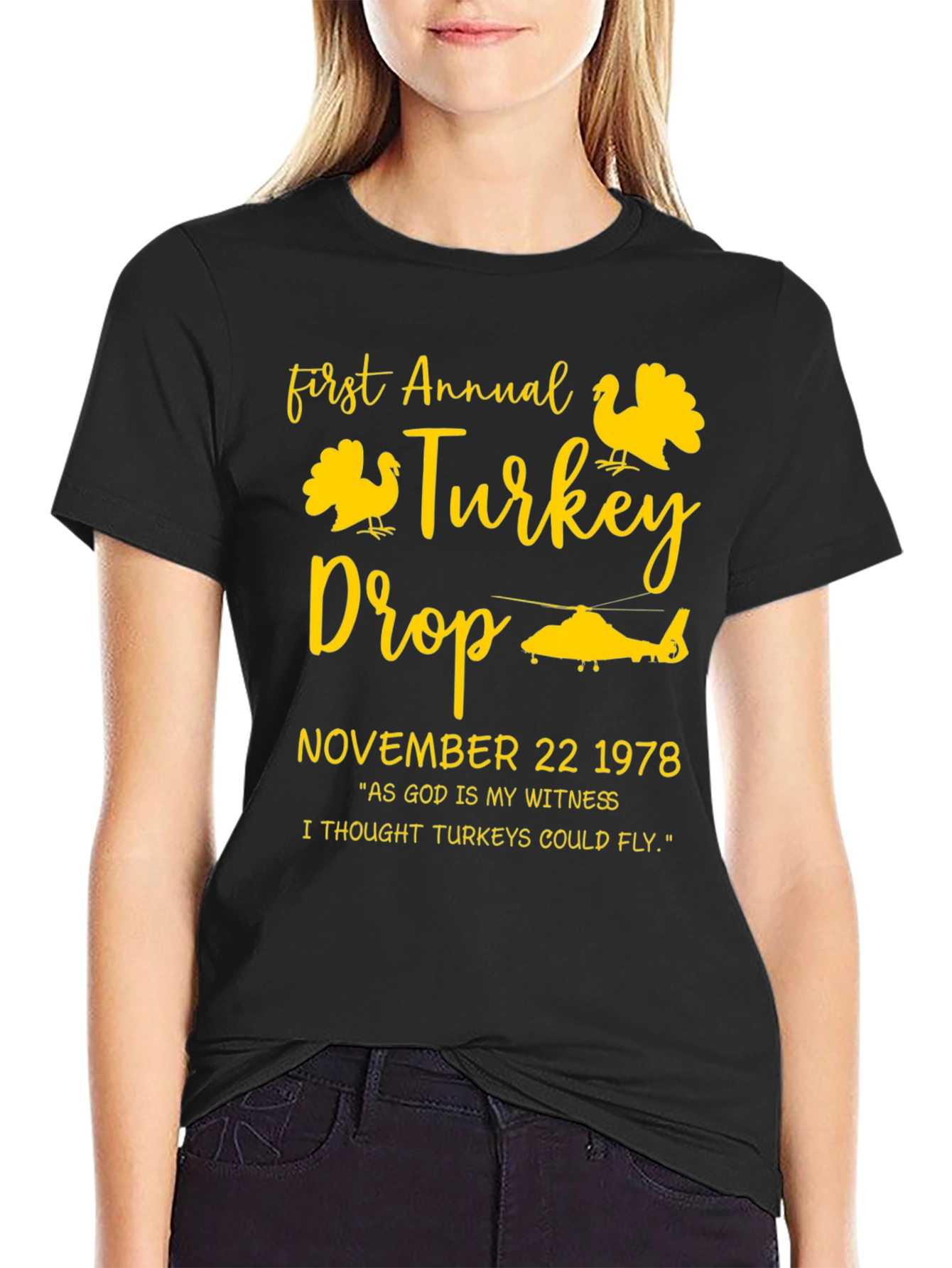 Black First Annual Turkey Drop T-Shirt - November 22 1978 view 2