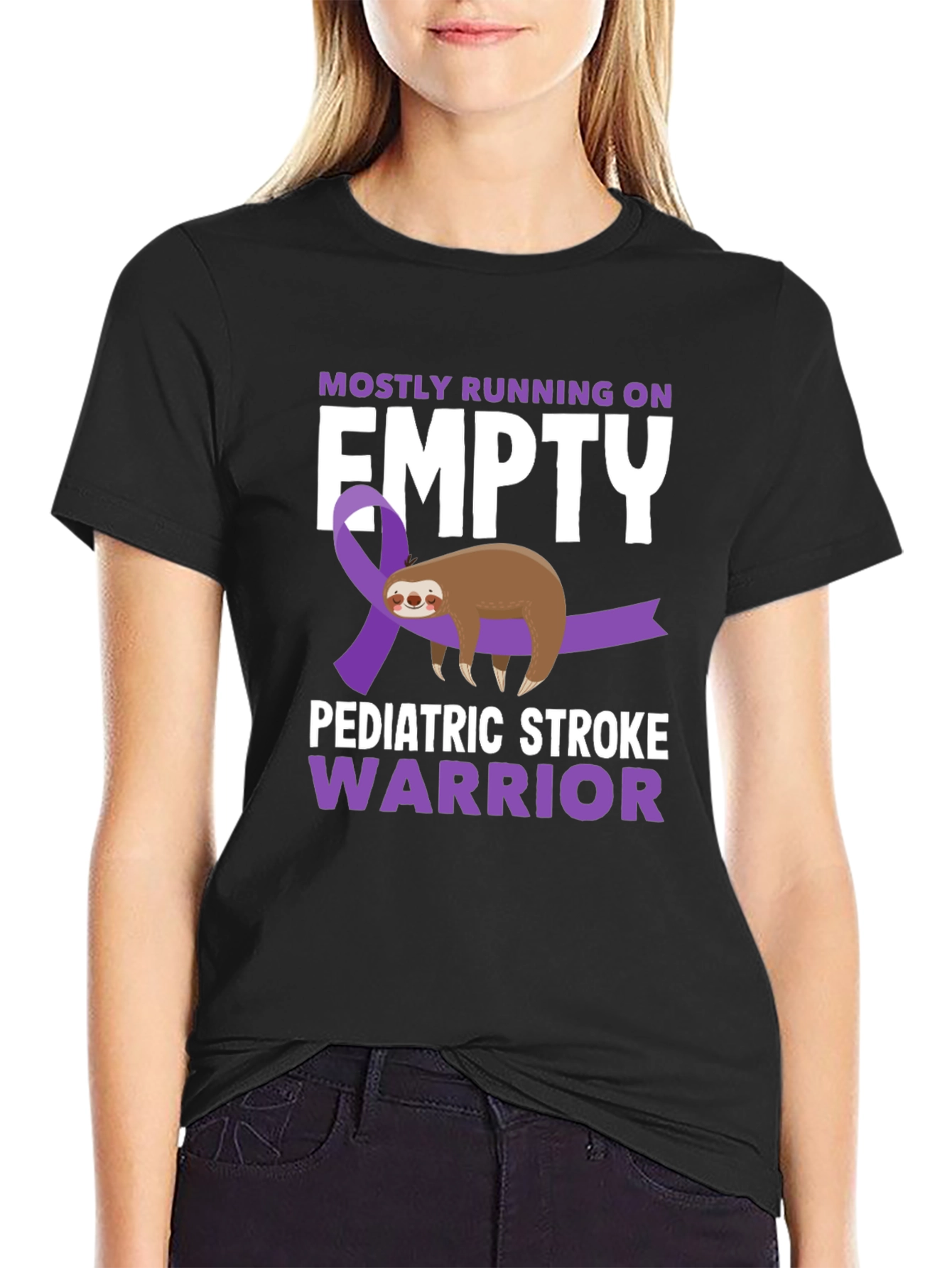 Black Pediatric Stroke Warrior T-Shirt view 2