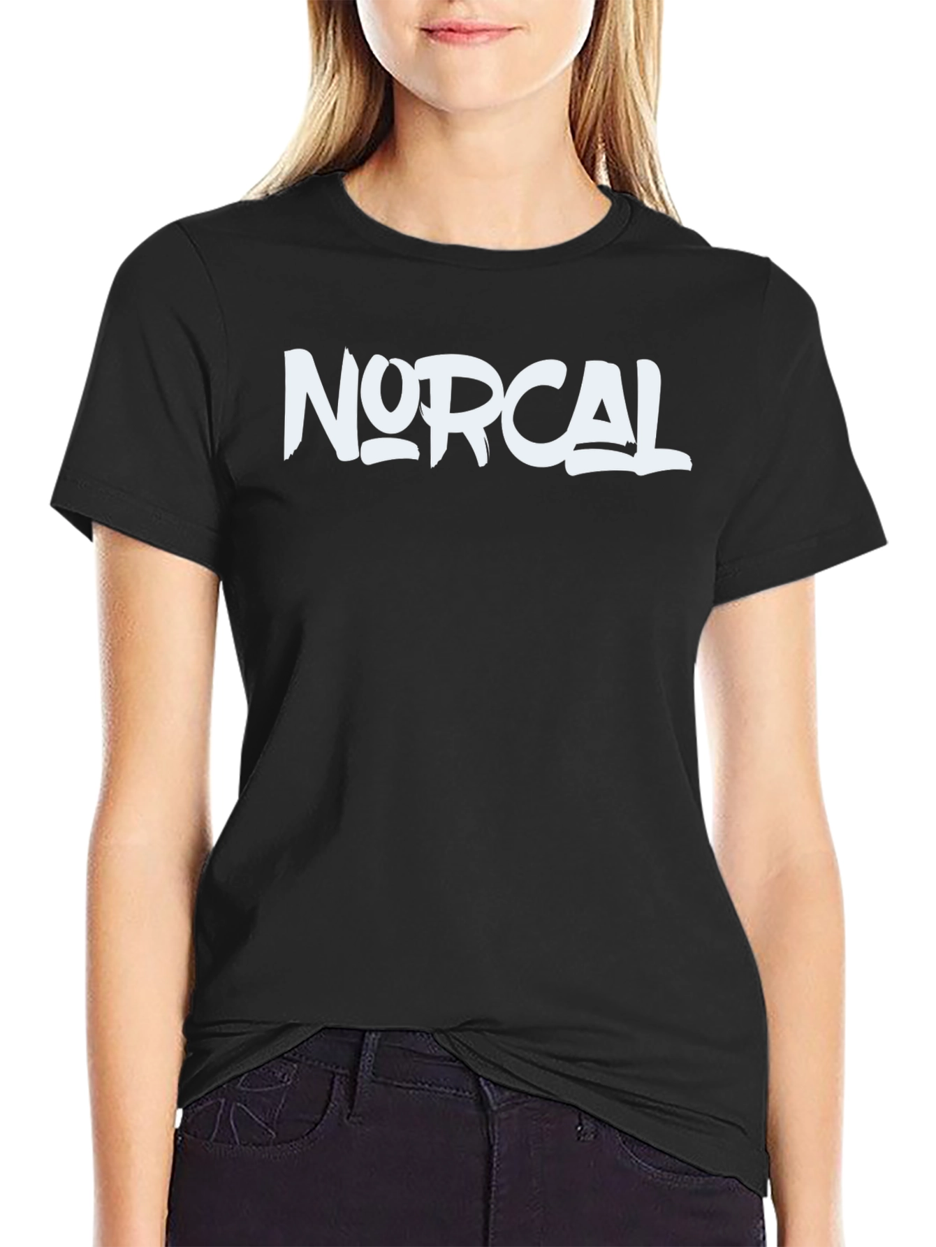 Black NorCal Graphic Tee - Black Cotton Crew Neck view 2