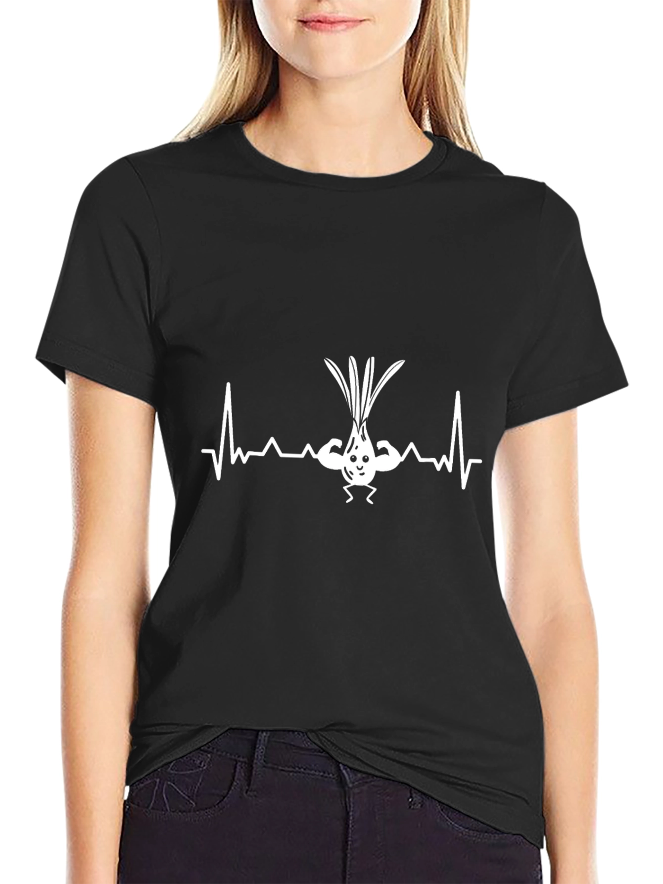 Muscular Leek Heartbeat Black T-Shirt - 2
