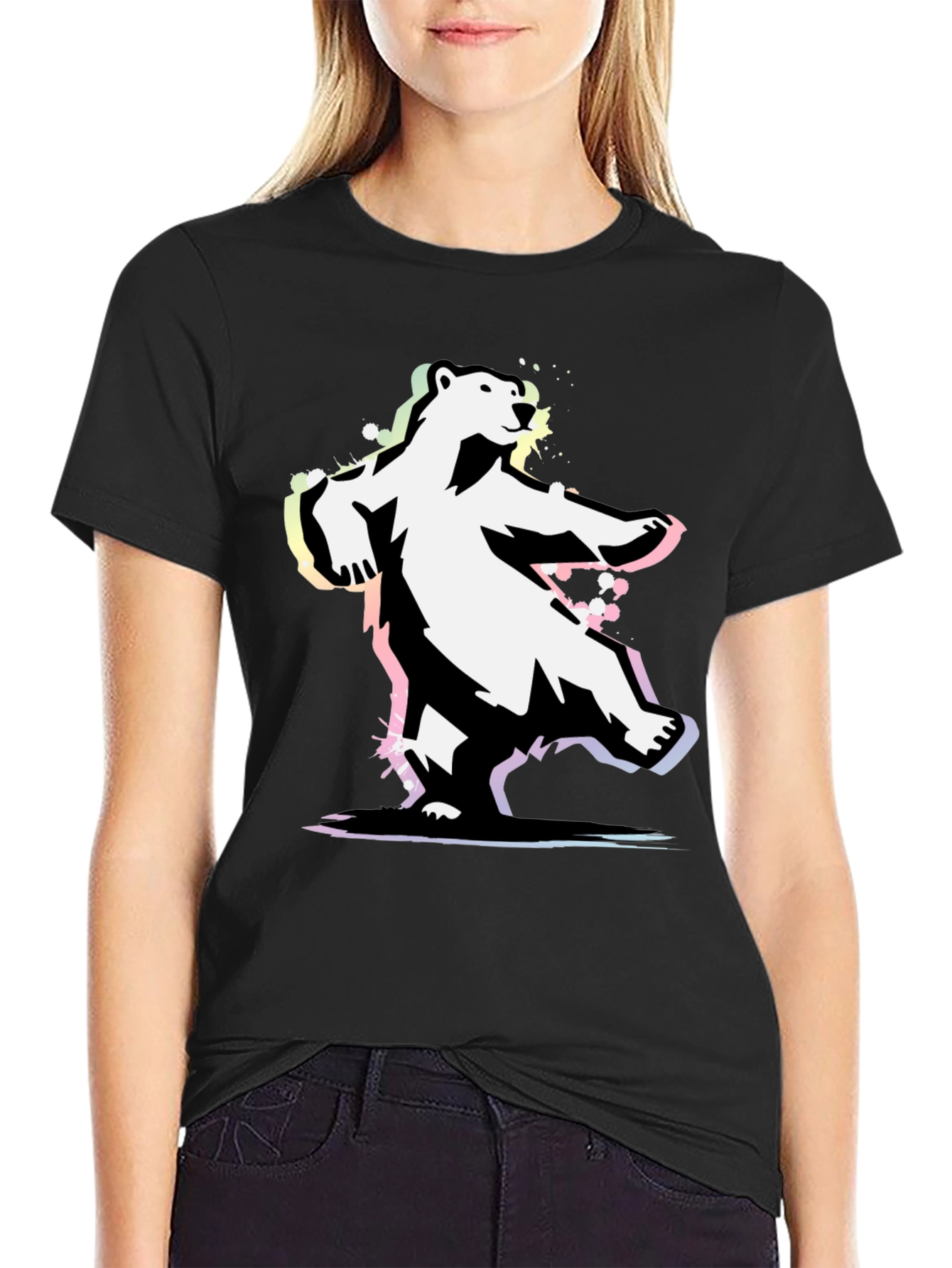 Black Cool Bear Graphic Tee - Black T-Shirt view 2