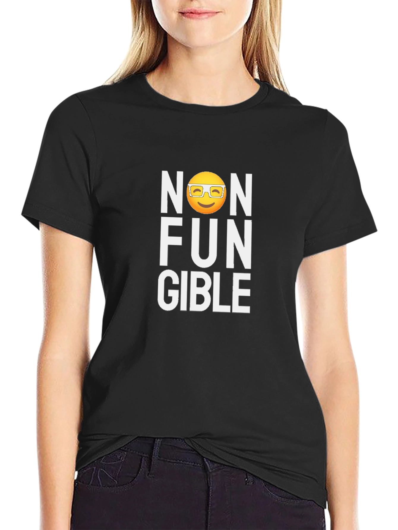 Black Non Fungible Emoji Graphic Tee view 2