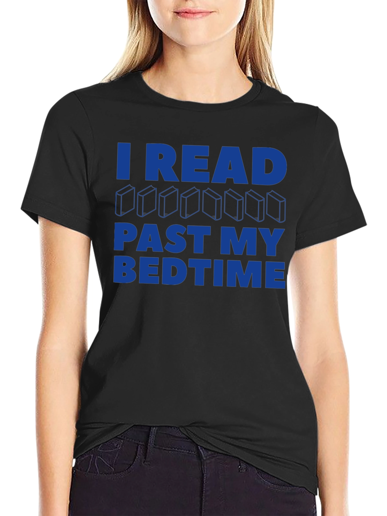 Black I Read Past My Bedtime Graphic Tee view 2