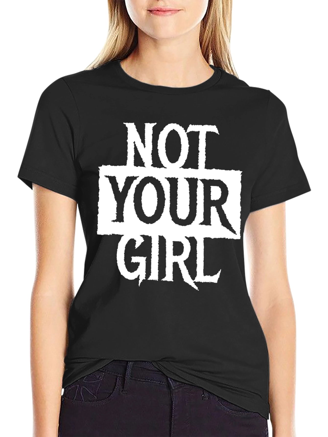 Black Not Your Girl Graphic Tee - Black Unisex T-Shirt view 2