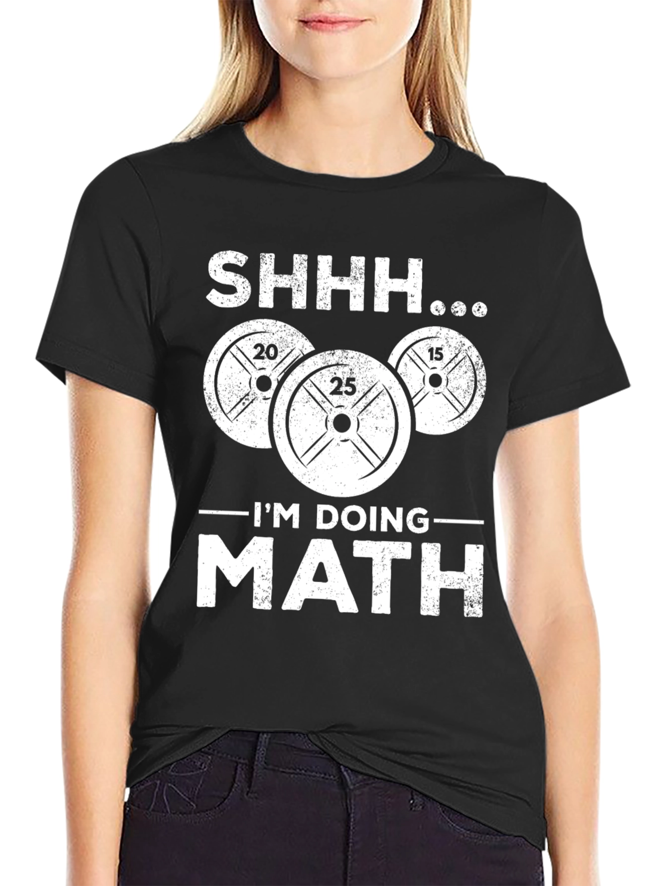 Black Funny Gym Math Workout T-Shirt view 2