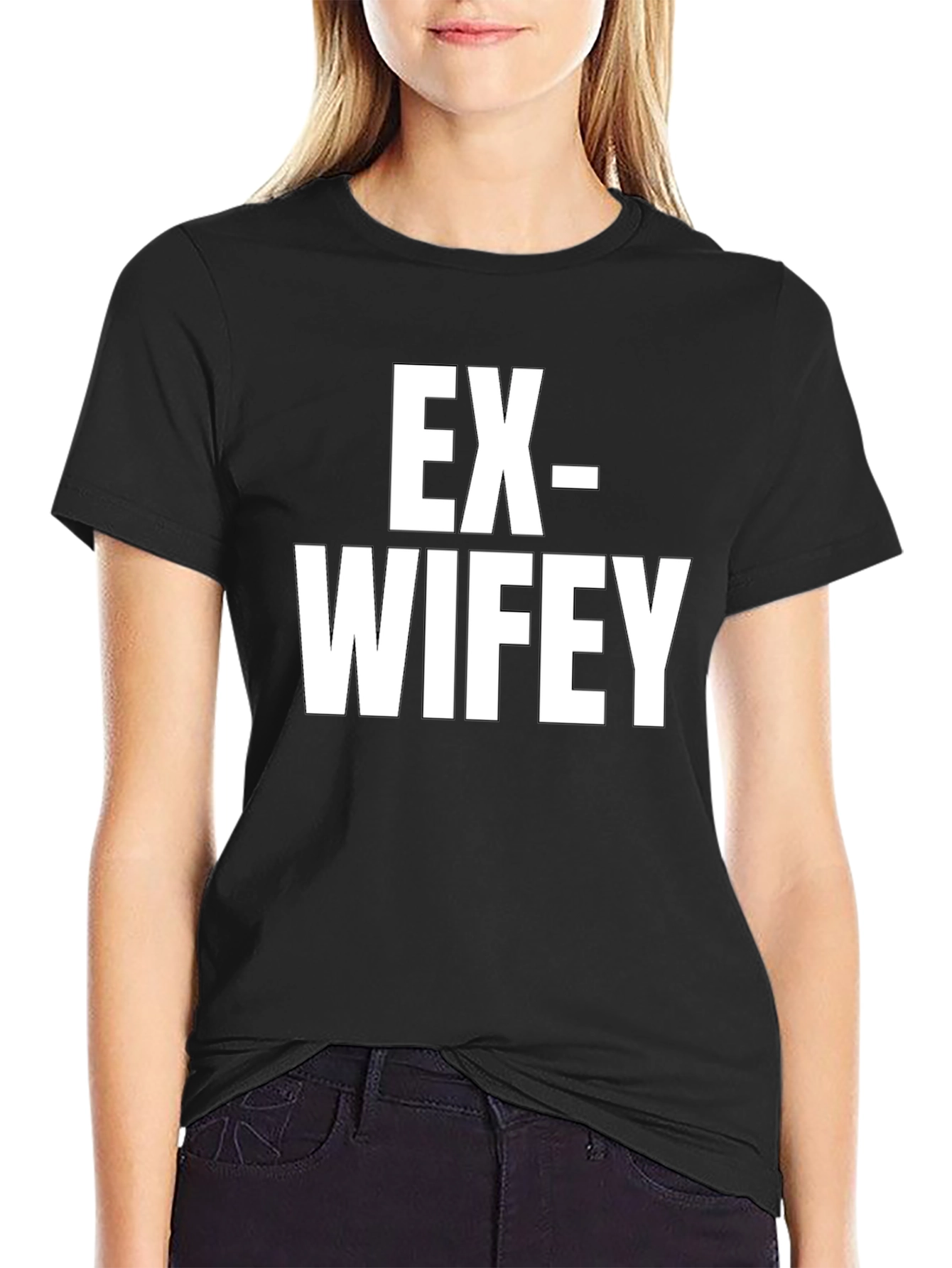 Black Ex-Wifey T-Shirt Funny Divorcee Humor Tee view 2
