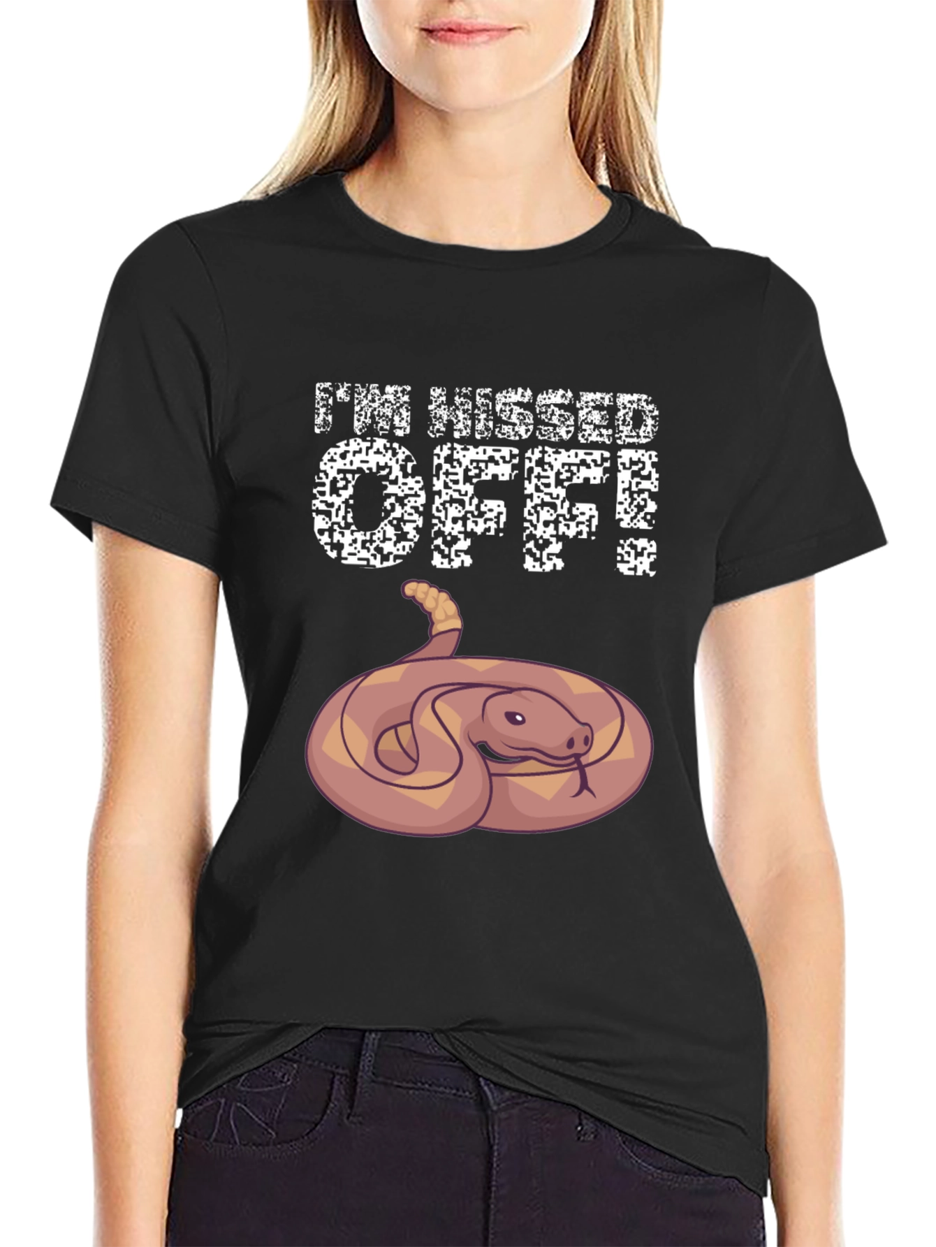 Black Hissed Off Snake Graphic Tee view 2