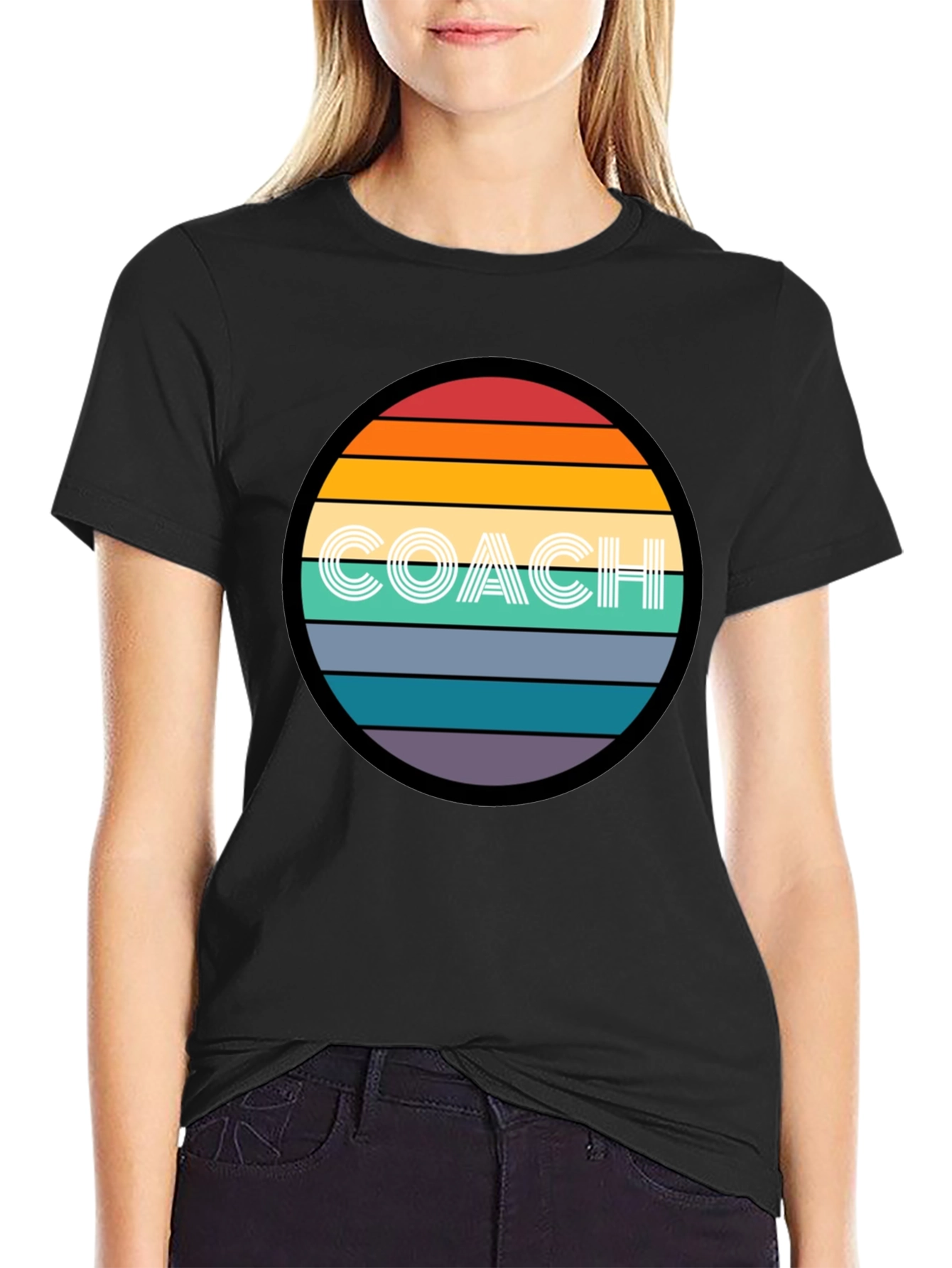 Black Retro Sunset Coach T-Shirt - Vintage Style Tee view 2