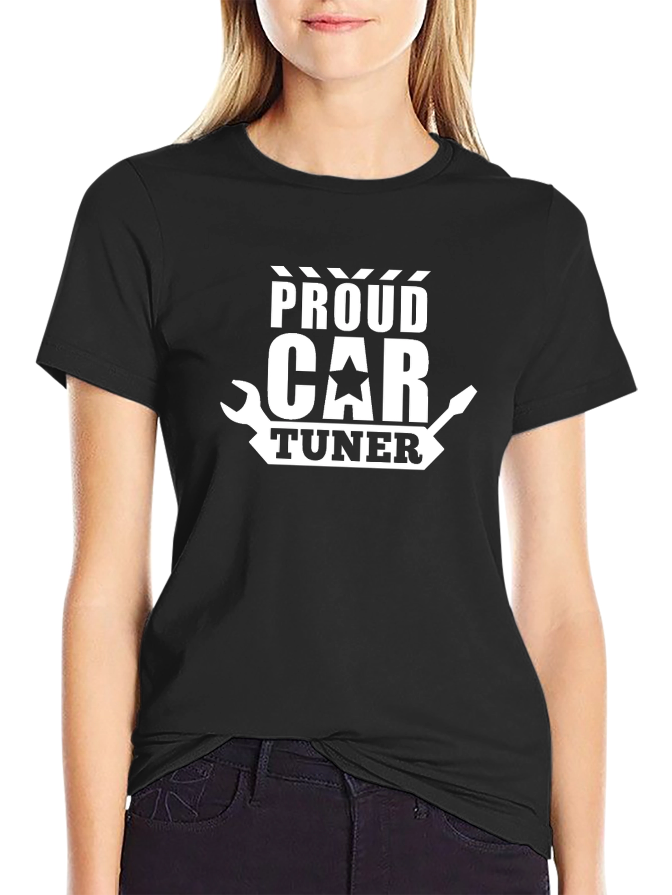 Black Proud Car Tuner Black T-Shirt view 2