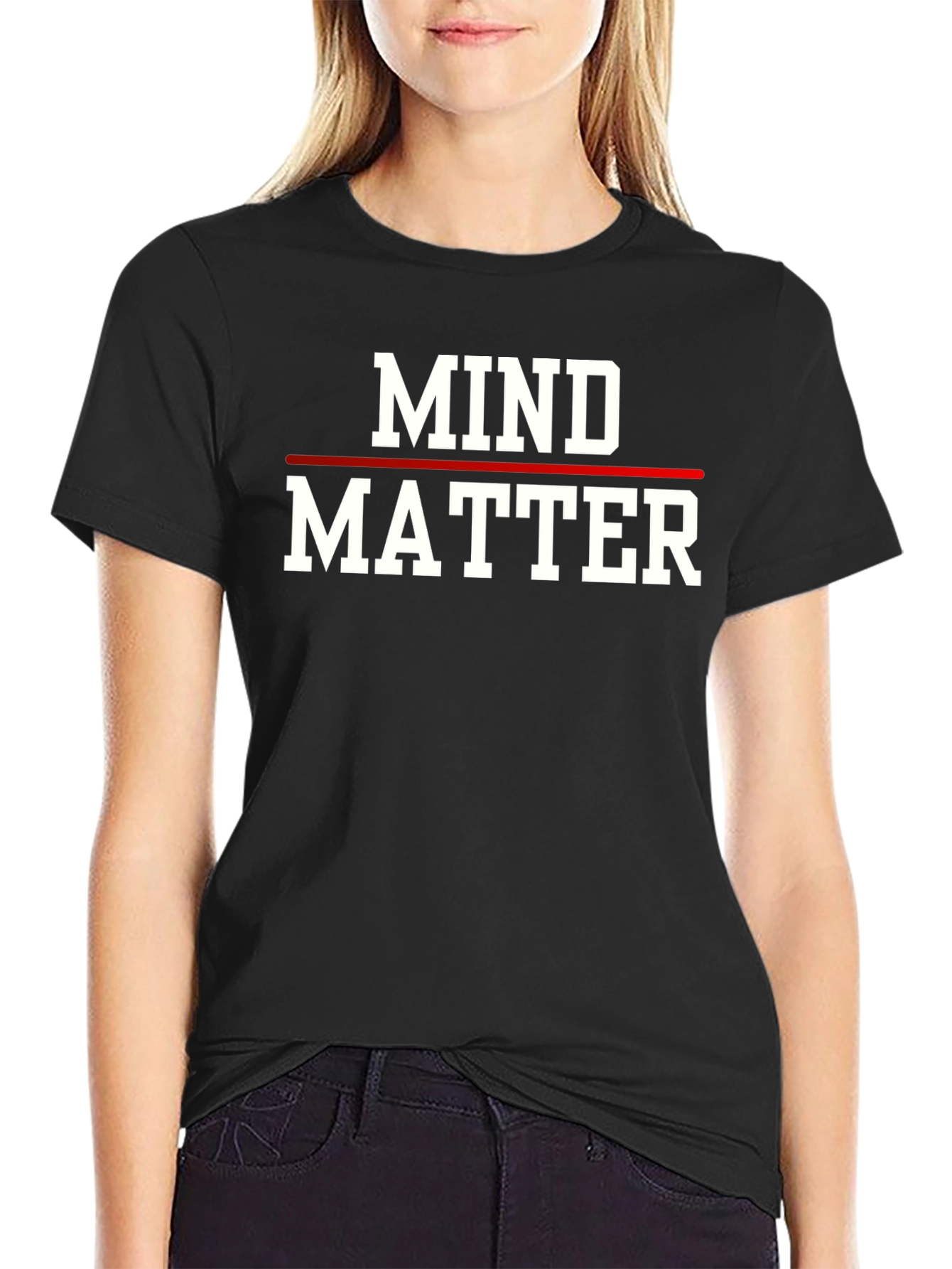 Black Mind Over Matter Graphic Tee - Unisex Black T-Shirt view 2