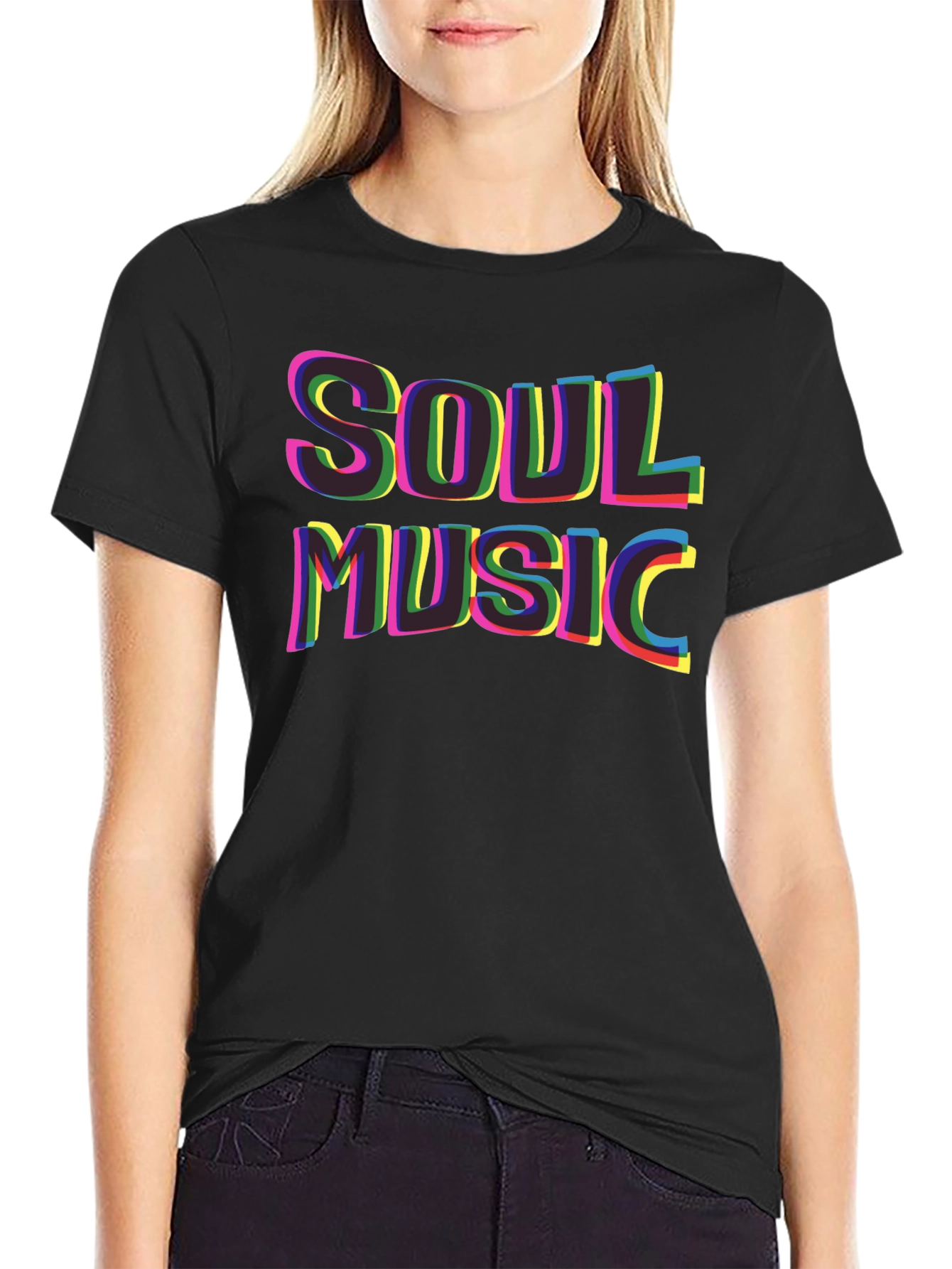Black Soul Music Graphic T-Shirt - Retro Style view 2