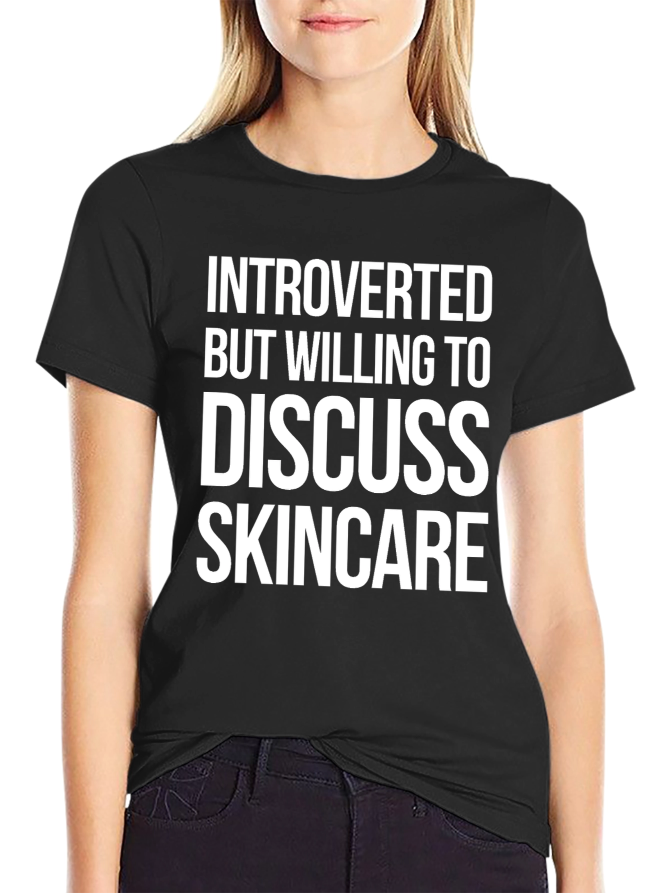 Introverted Skincare T-Shirt - Black Cotton Tee - 2