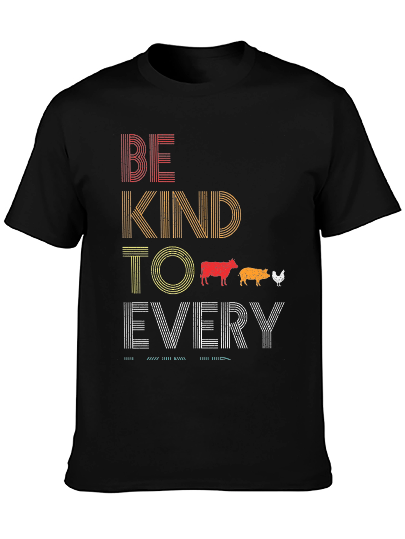 Black Be Kind To Every Kind Black T-Shirt view 3
