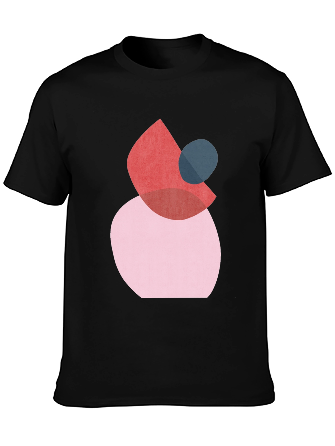 Black Abstract Shapes Black T-Shirt view 3