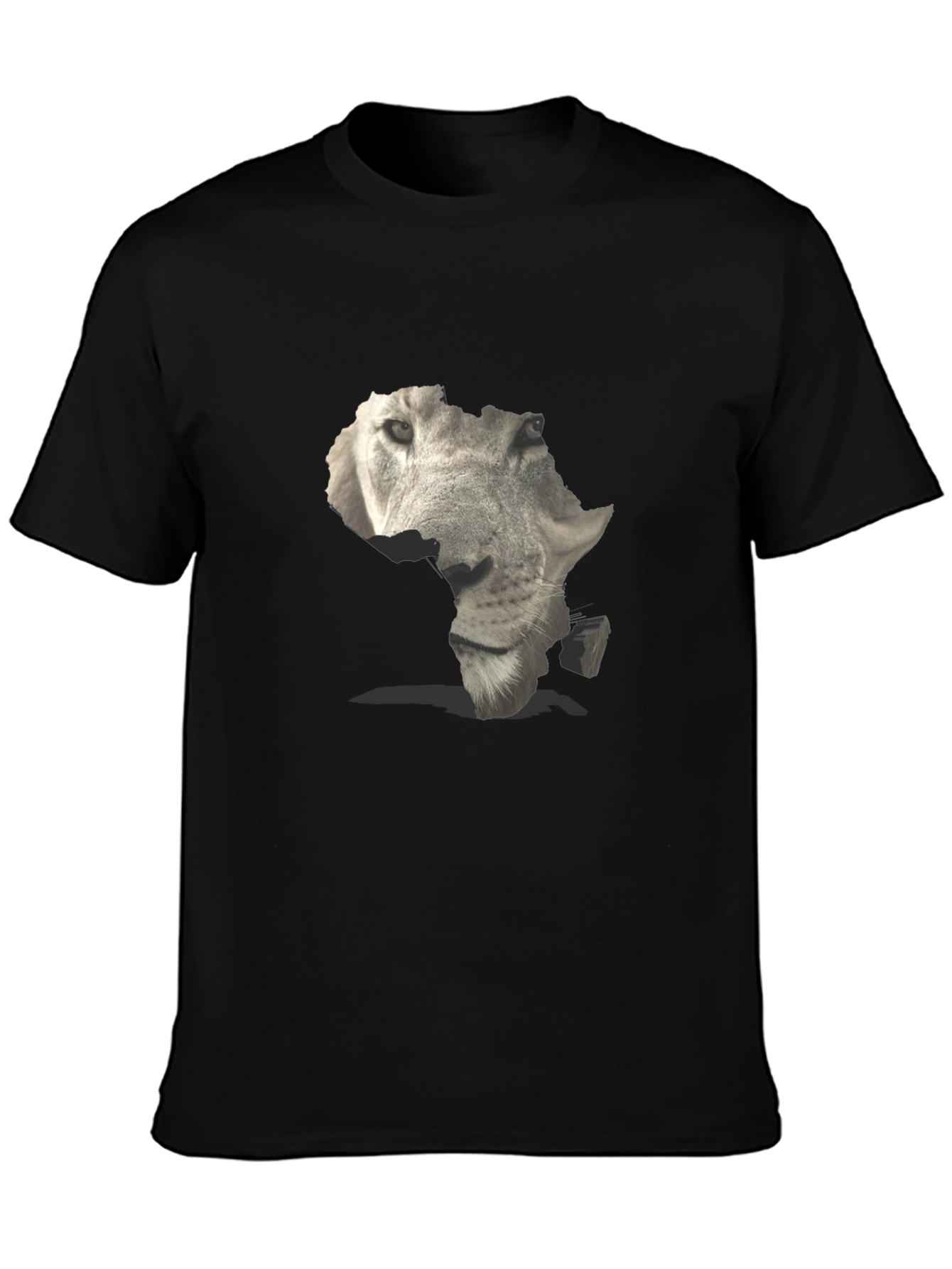 Black Africa Lion Face Graphic Tee - Black view 3