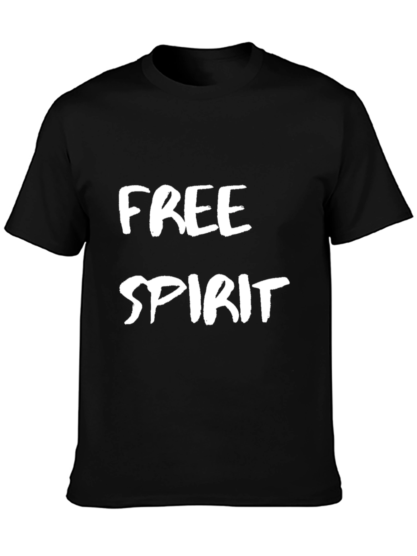 Black Free Spirit Graphic Tee - Black Cotton T-Shirt view 3