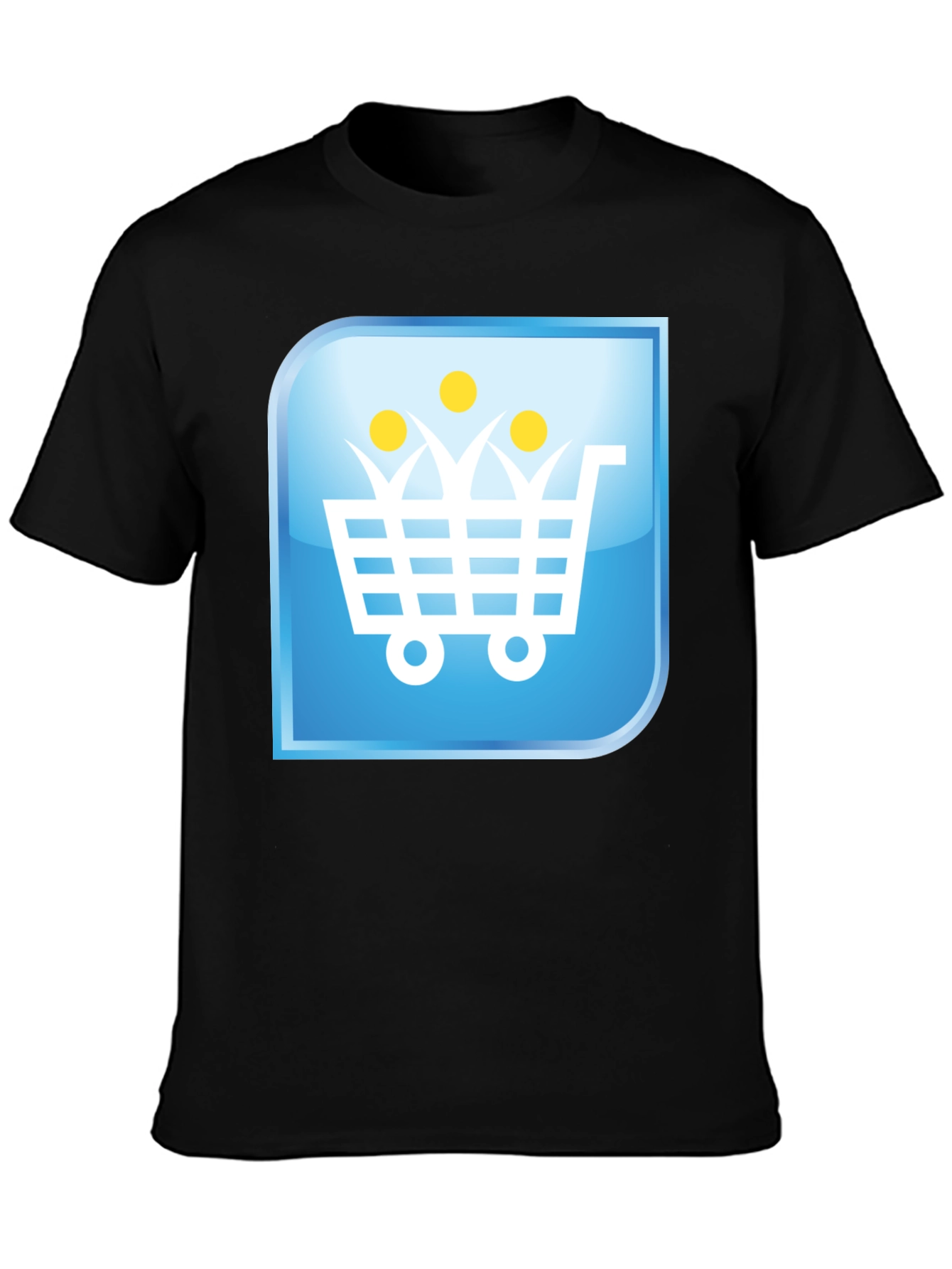 Black Shopping Cart People Black T-Shirt view 3