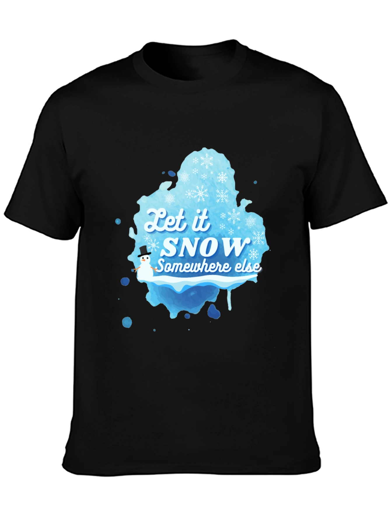 Black Let it Snow Graphic T-Shirt view 3