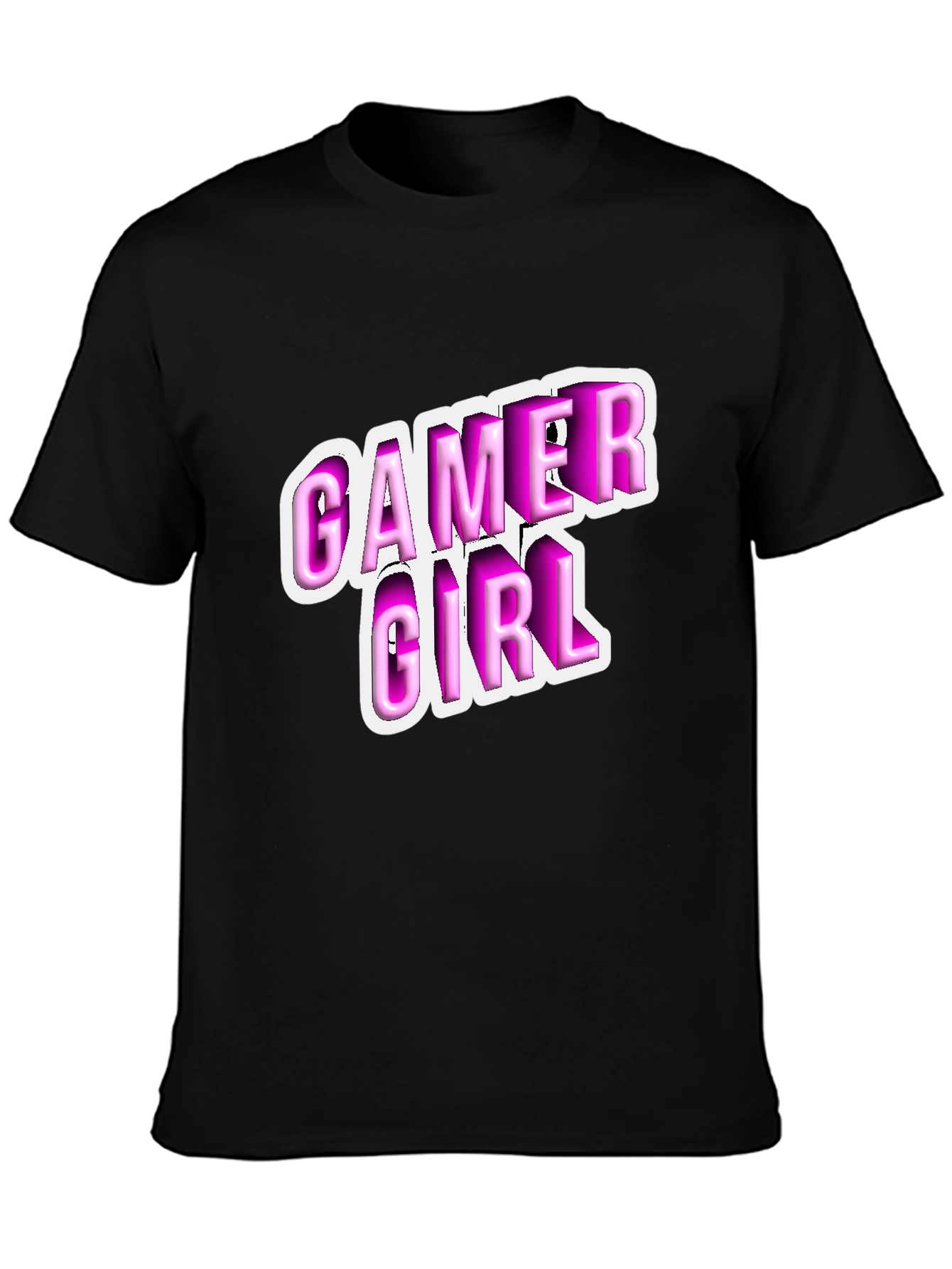 Black Gamer Girl Black T-Shirt - Playful Style view 3