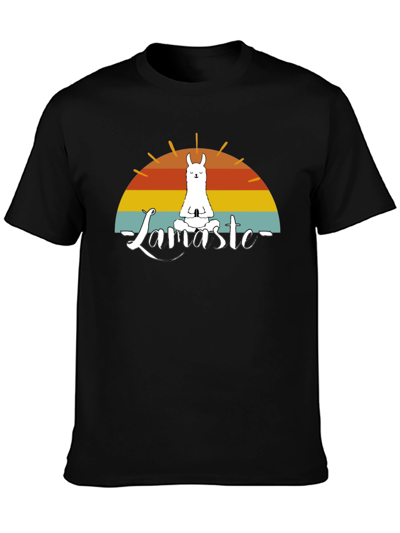 Black Namaste Llama T-Shirt - Zen Vibes view 3