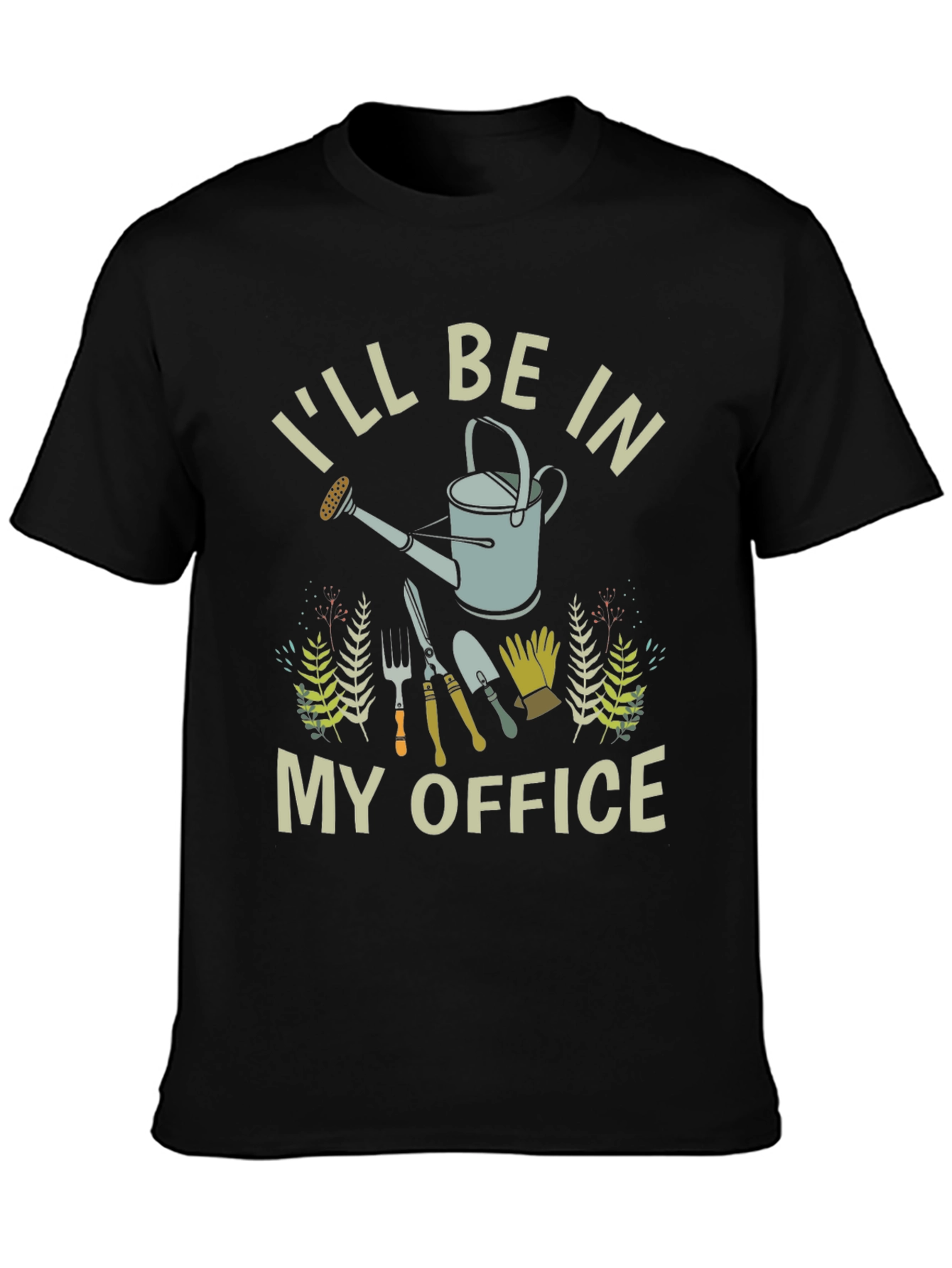 Black Gardener T-Shirt - I'll Be In My Office Gardening view 3