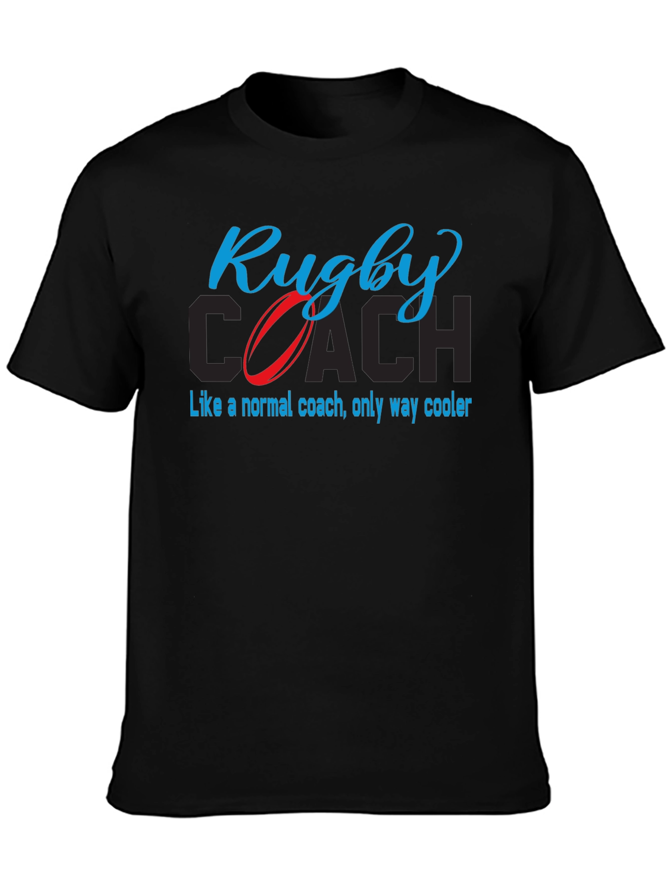 Black Rugby Coach T-Shirt - Cool Coaching Tee view 3